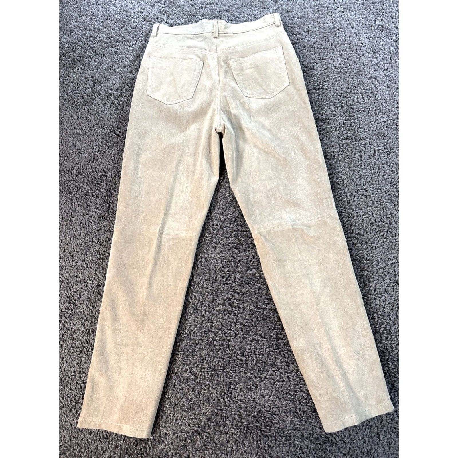 Vintage Vtg Mixit Suede Leather Pants Womens 30 30x30 Beige Cream High Rise 90s Dress Pants Womens Size 30" / US 8 / IT 44 - 7 Thumbnail