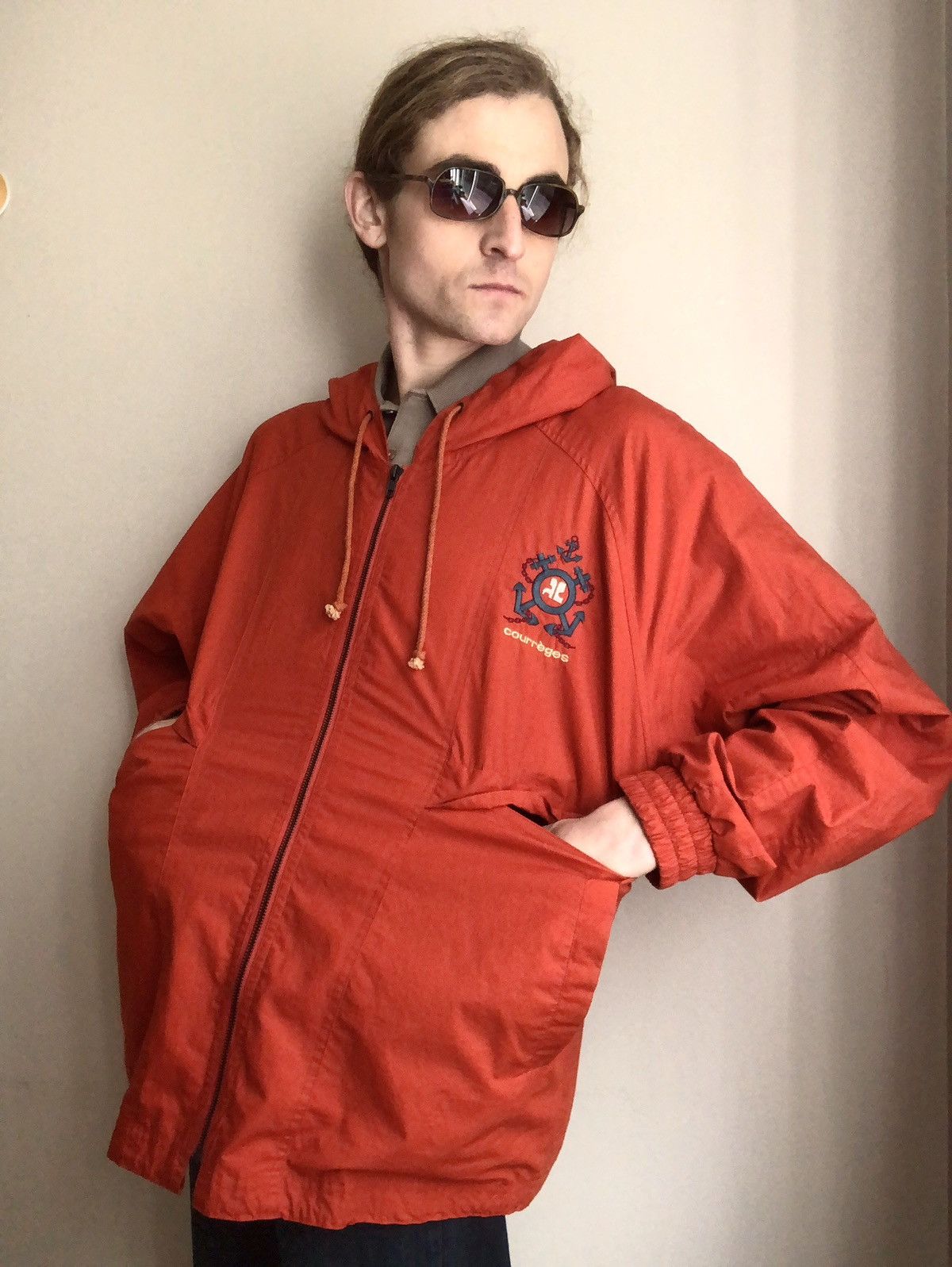 Andre Courreges × Courreges Courrèges Homme Vintage Burnt Orange Nautical Logo Jacket Size US L / EU 52-54 / 3 - 3 Thumbnail