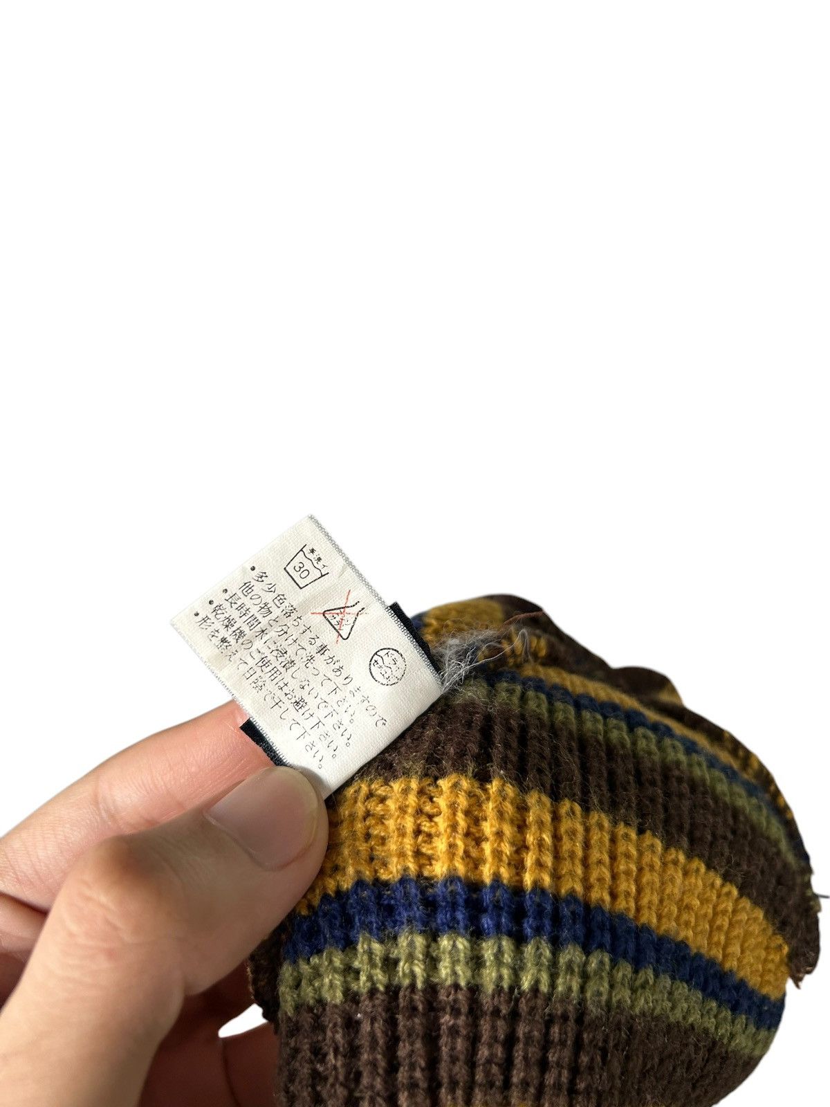 Japanese Brand × Kapital × Vintage Crochet Knitt stripe Beanie Hats Rare ☠️☠️ Size ONE SIZE - 7 Thumbnail