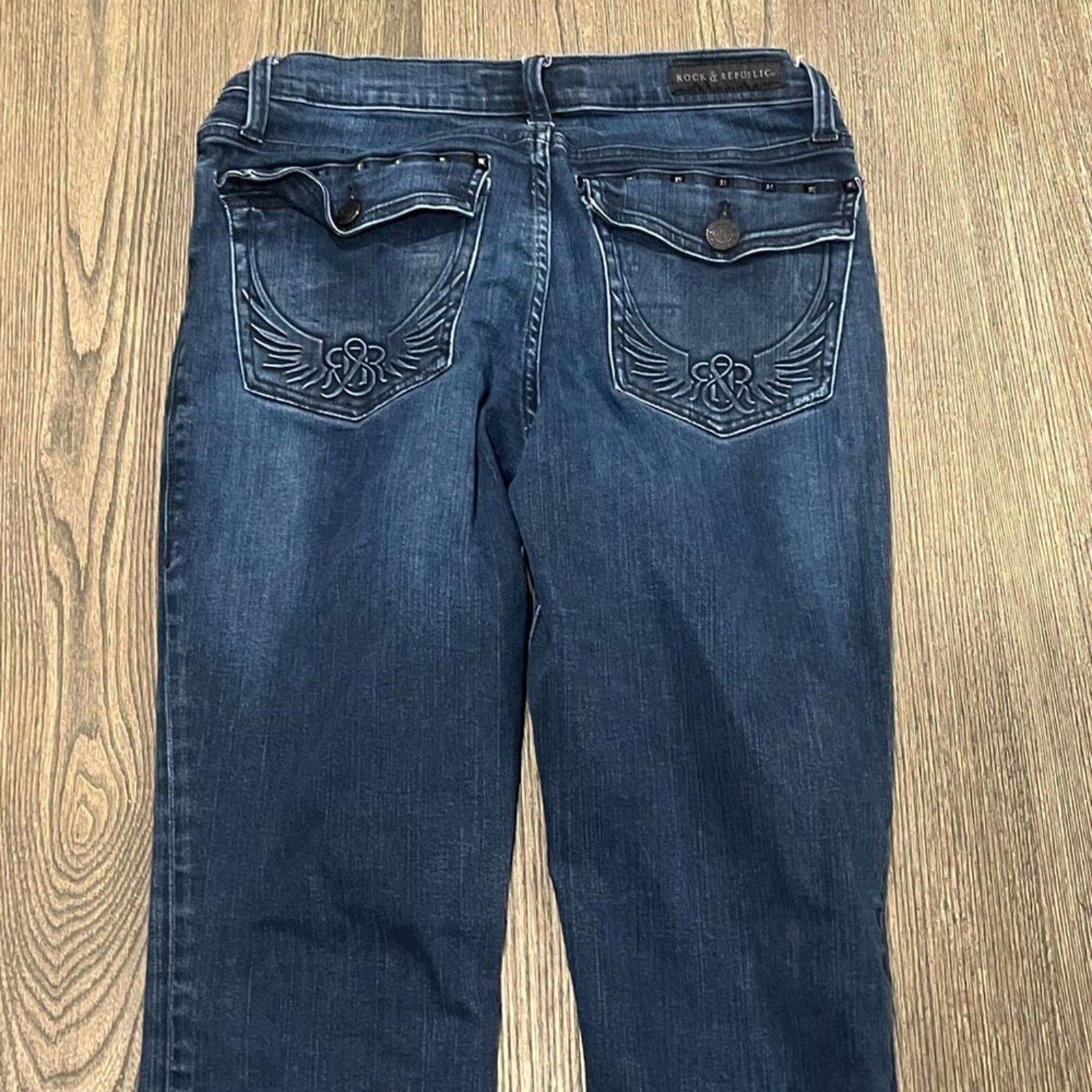 Vintage Rock Republic Womens Flared Leg Jeans Bootcut Size 12 Size 34" / US 12 / IT 48 - 12 Thumbnail