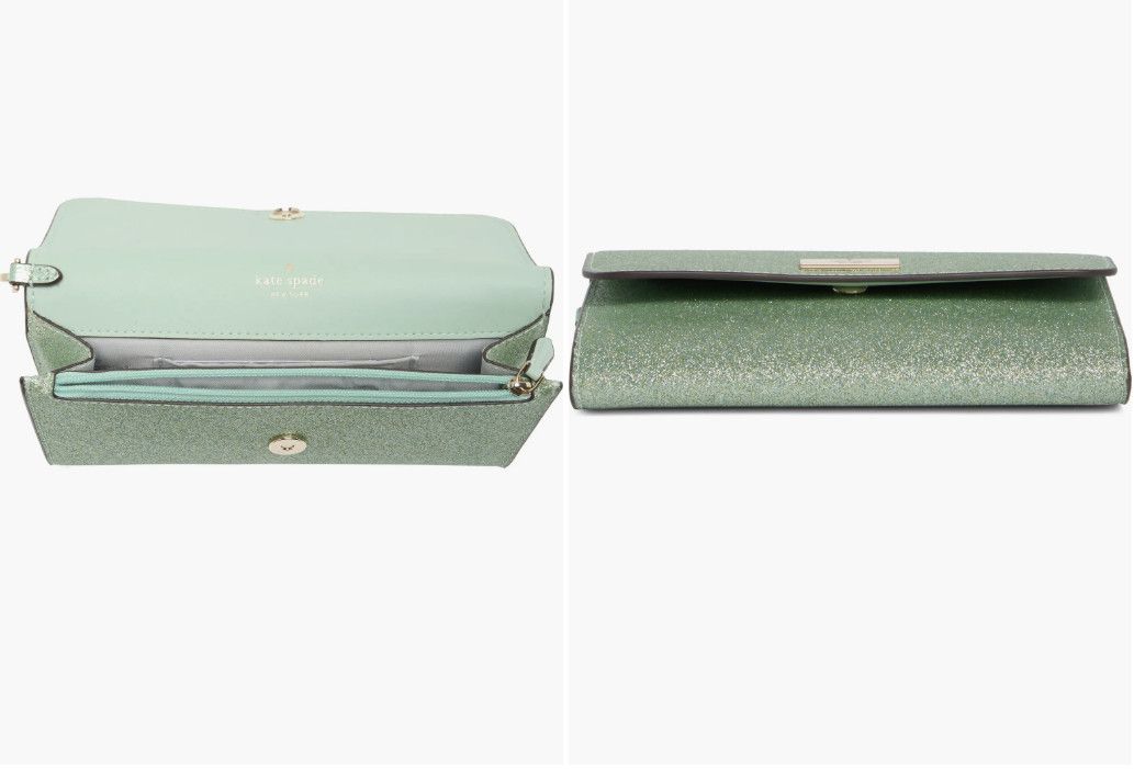 Kate Spade Kate Spade New York Kenzie Glitter Wristlet Clutch Seawater Size ONE SIZE - 4 Thumbnail