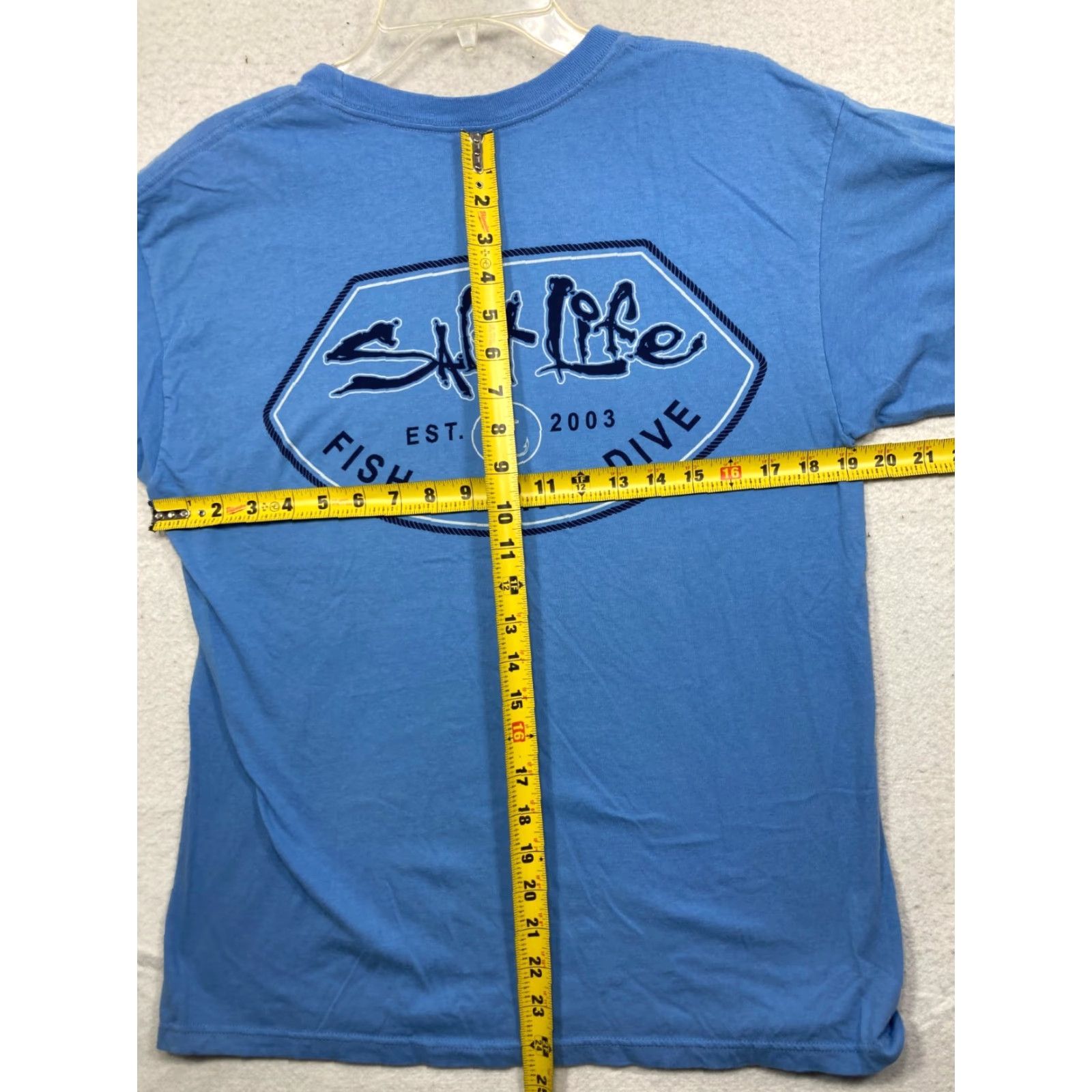 Vintage Salt Life Pocket T Shirt Mens M Blue Fish Surf Dive Size US M / EU 48-50 / 2 - 5 Thumbnail