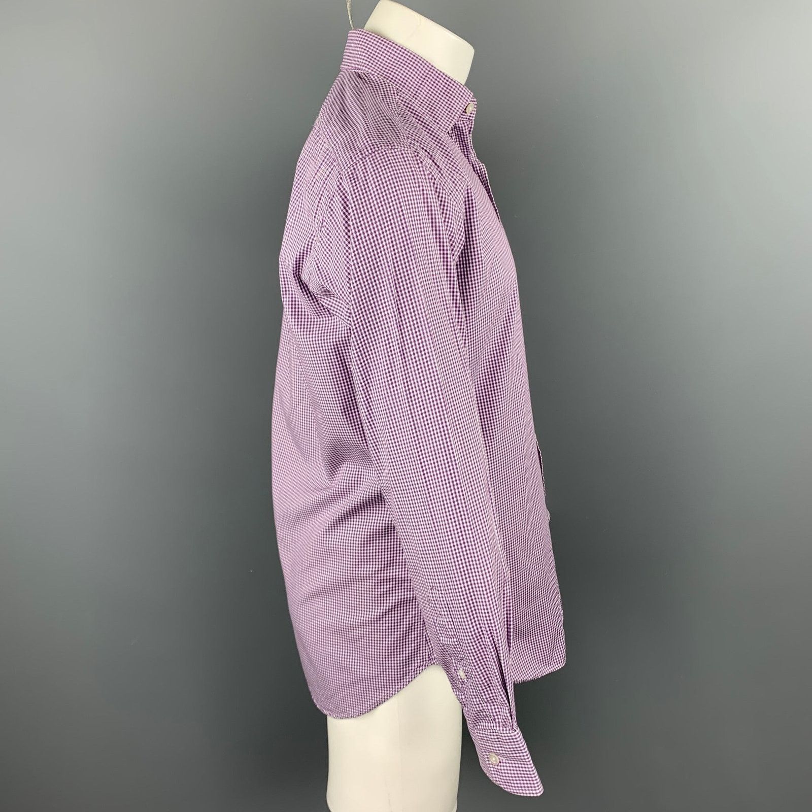 Hamilton HAMILTON S Lavender Gingham Cotton Classic Long Sleeve Shirt Size US S / EU 44-46 / 1 - 2 Thumbnail