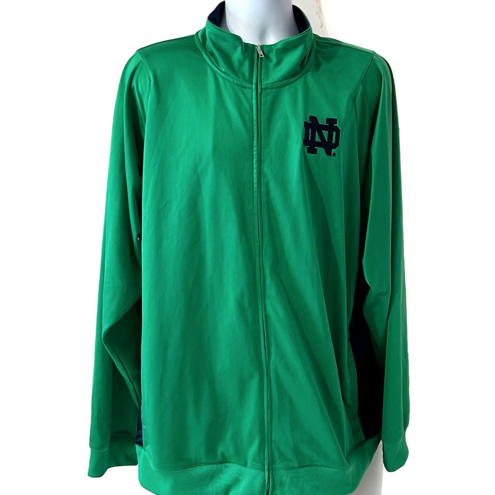 Logo 7 Vintage Notre Dame Full Zip Jacket Men 2XL Green Genuine Stuff Embroidered Logo Size US XXL / EU 58 / 5 - 3 Thumbnail