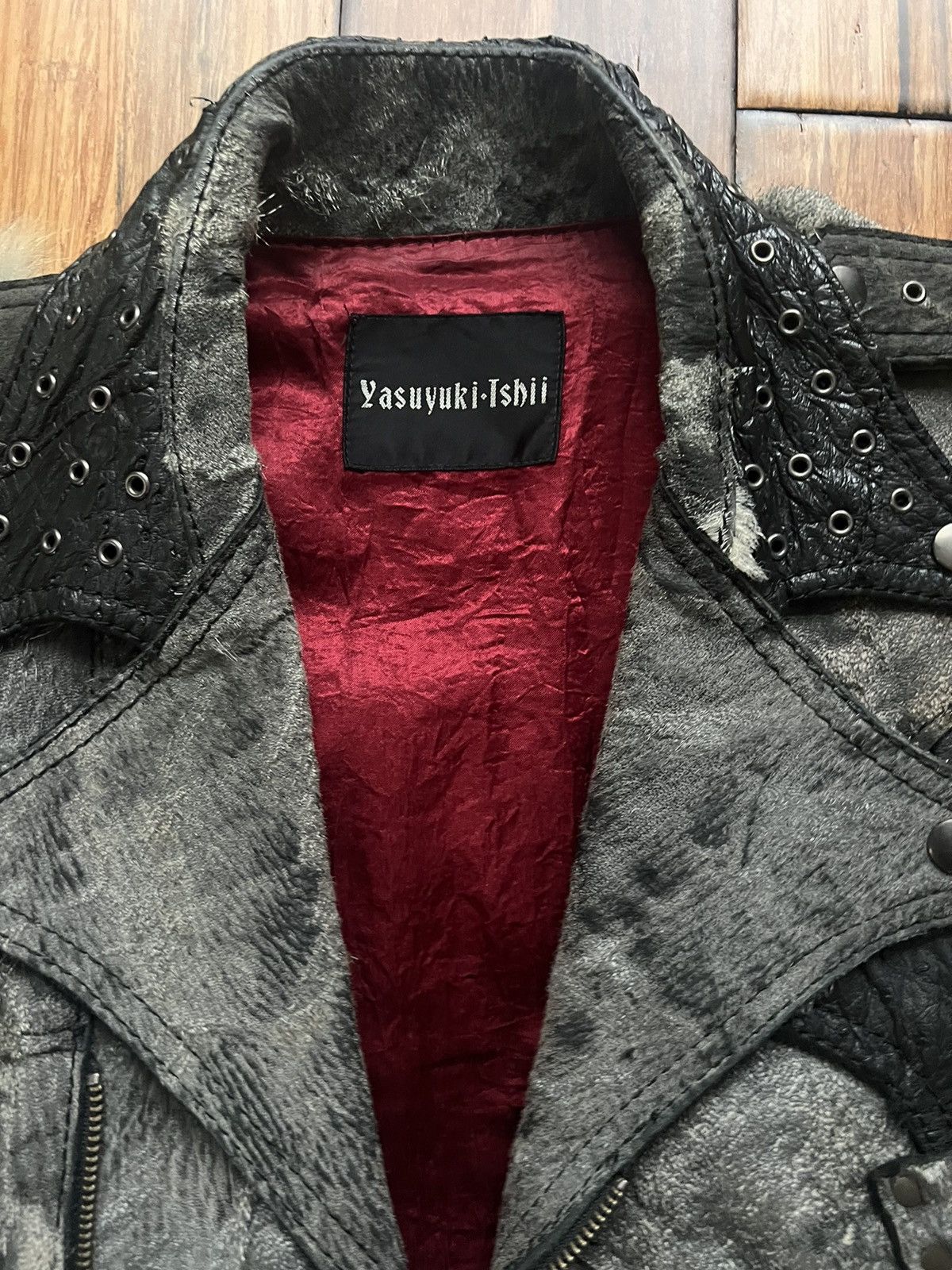 Yasuyuki Ishii Yasuyuki Ishii Leather Fur Variation Patchwork Biker Vest Size US M / EU 48-50 / 2 - 4 Thumbnail
