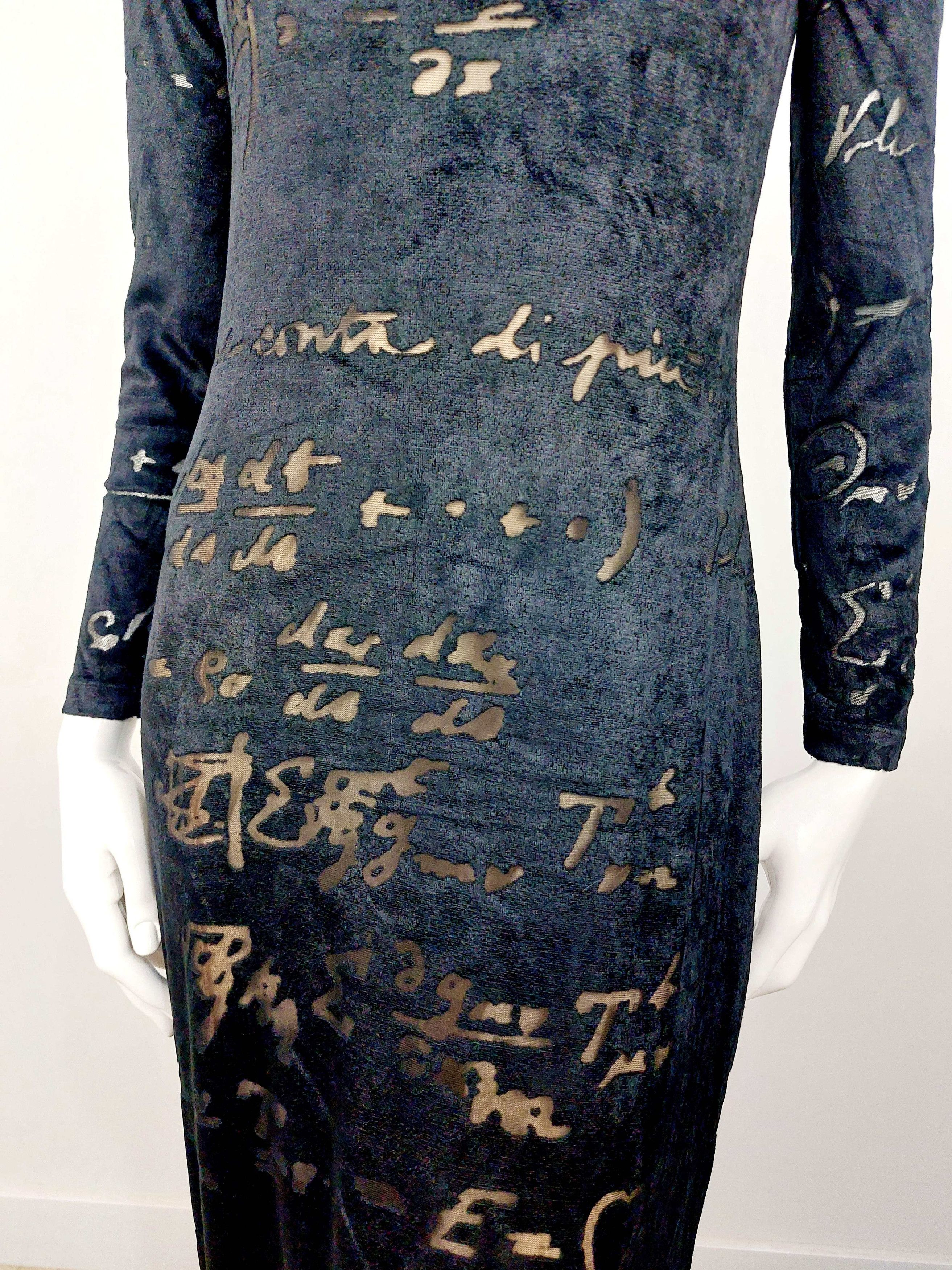 Moschino Moschino Cheap and Chic Equation Velvet Math Formula Dress Size S / US 4 / IT 40 - 4 Thumbnail