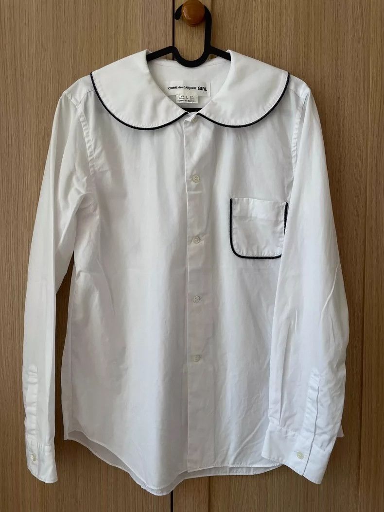 Comme des Garcons Comme Des Garcons Large Doll Collar Shirt with Navy Blue T Size L / US 10 / IT 46 - 1 Thumbnail
