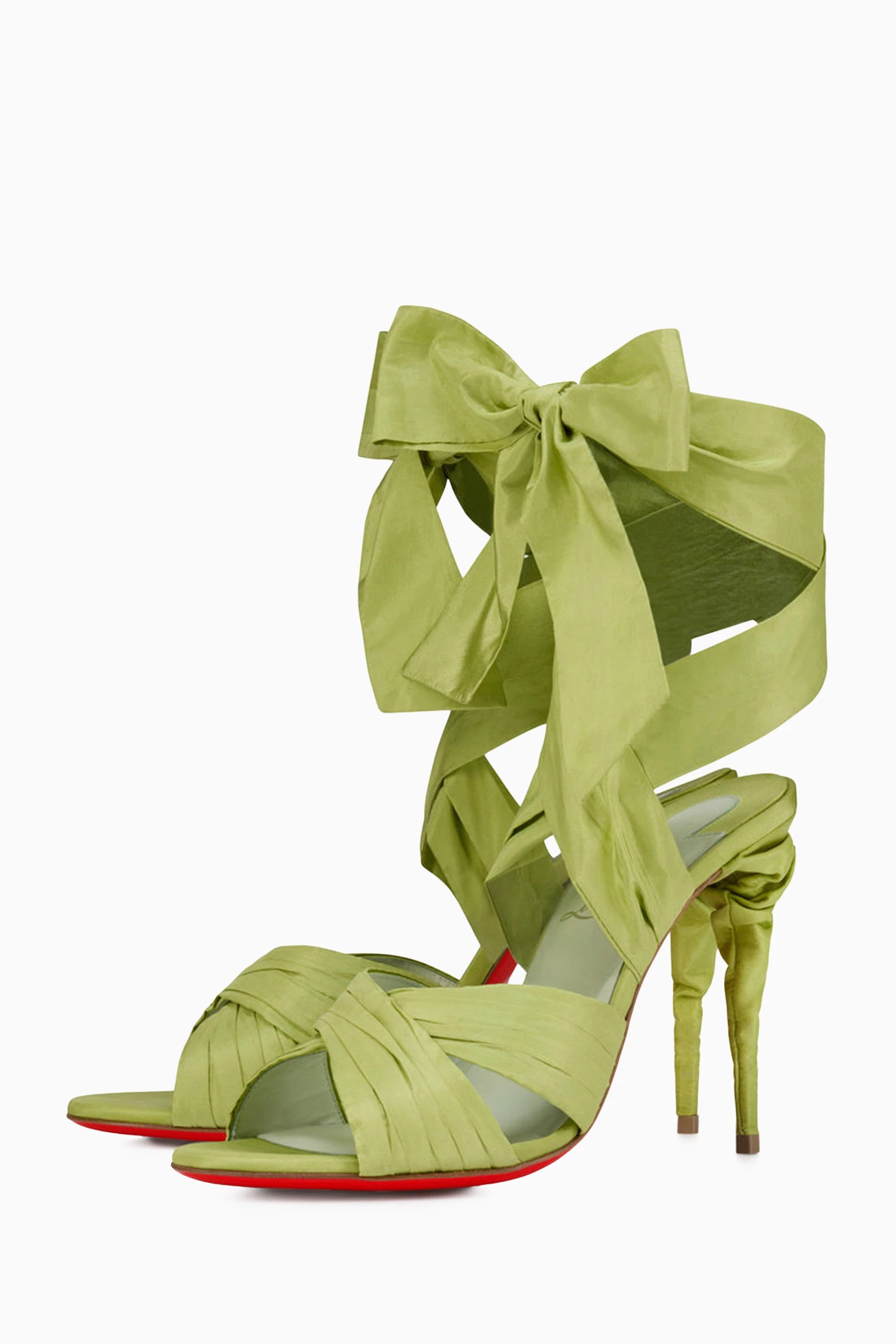 Christian Louboutin os11x0526 Affabula 100mm Lace-Up Sandals in Green Size US 11 / IT 41 - 3 Thumbnail