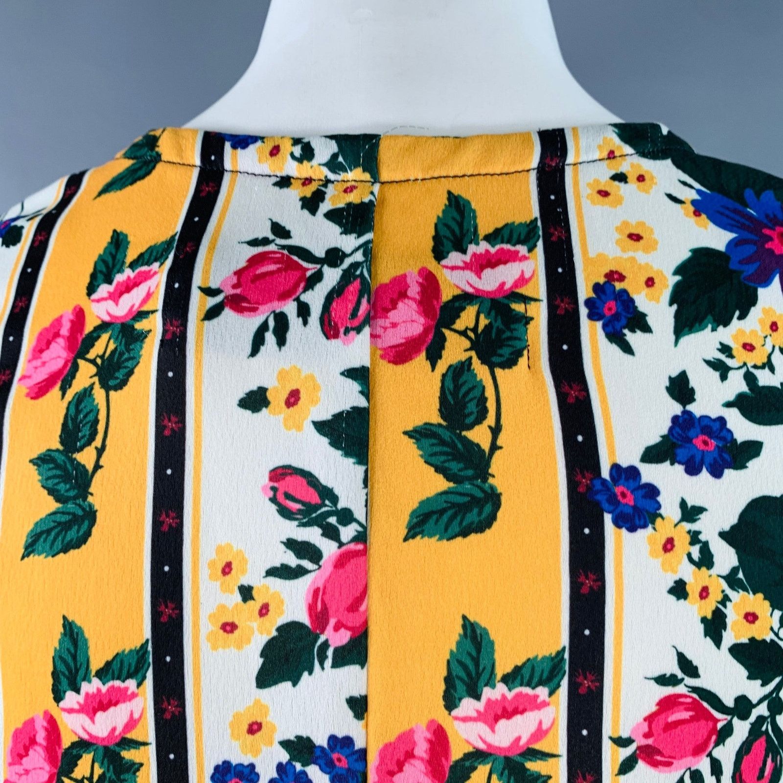 Other S Yellow Multi Color Polyester Floral Asymmetrical Dress Size S / US 4 / IT 40 - 4 Thumbnail