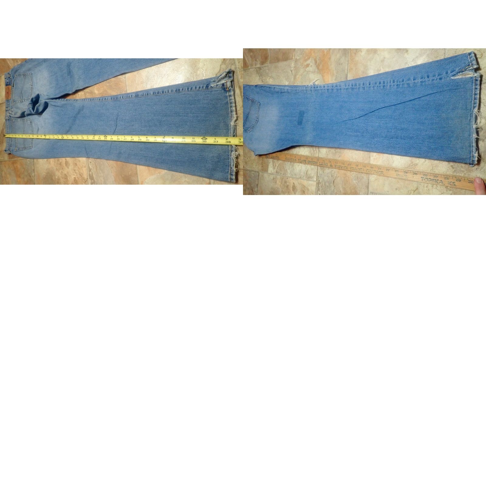 Lucky Brand Vintage Lucky Gene Montesano Distressed Mom Jean 10/30 Blue 90s Flared Leg Womens 34x30 Denim Jeans Size 32" / US 10 / IT 46 - 8 Thumbnail