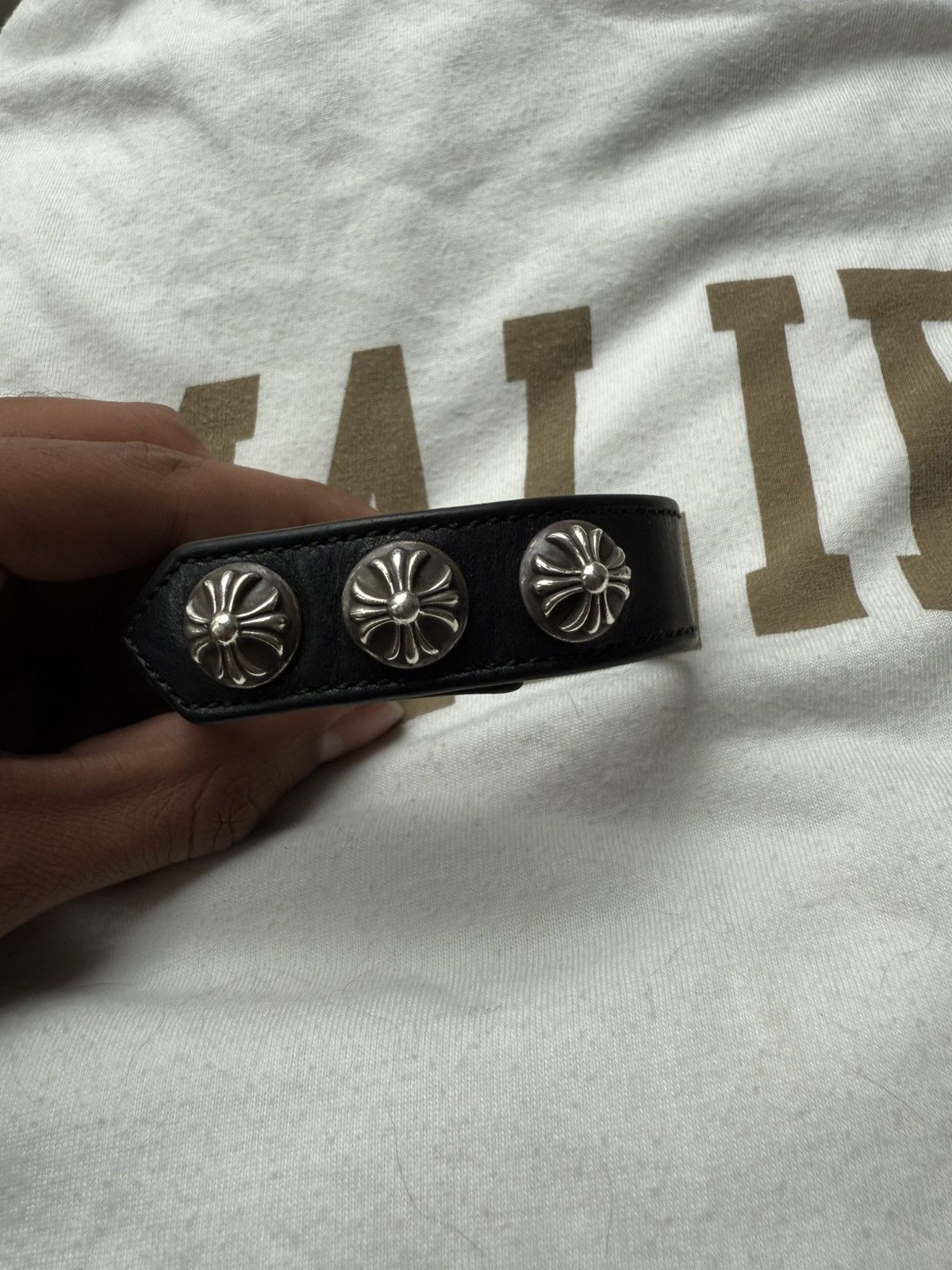 Chrome Hearts Chrome hearts leather snap braclet Size ONE SIZE - 1 Thumbnail
