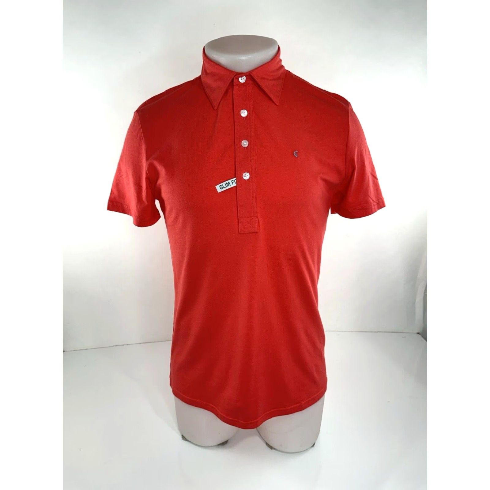 Vintage CRIQUET Golf Polo Shirt - Slim Fit Embroidered Logo Mens S Fuscia Pink, NEW w TAG Size US S / EU 44-46 / 1 - 2 Thumbnail