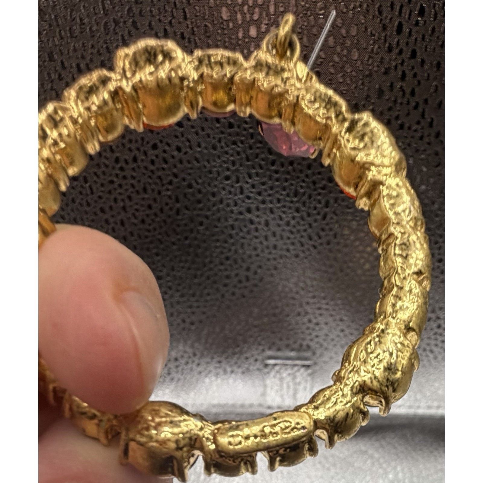 Oscar De La Renta OSCAR DE LA RENTA rainbow Crystal Gold Plated Hoop Earrings Size ONE SIZE - 6 Thumbnail
