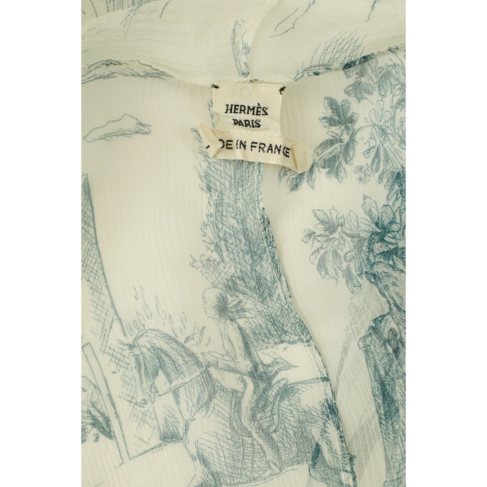 Hermes by Jean Paul Gaultier S/S 2006 Printed Silk Blouse Size XS / US 0-2 / IT 36-38 - 3 Thumbnail