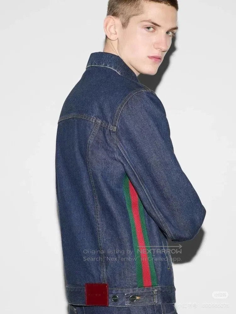 Gucci Gucci Blue Denim Jacket with Red. Size US S / EU 44-46 / 1 - 3 Thumbnail