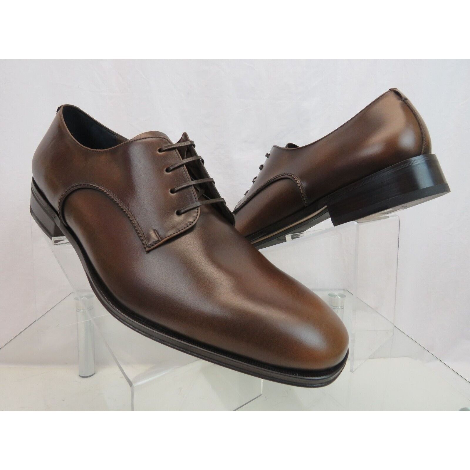 Salvatore Ferragamo FERRAGAMO DANIEL BURNISHED BROWN LEATHER LACE OXFORDS 9.5 E Size US 9.5 / EU 42-43 - 3 Thumbnail