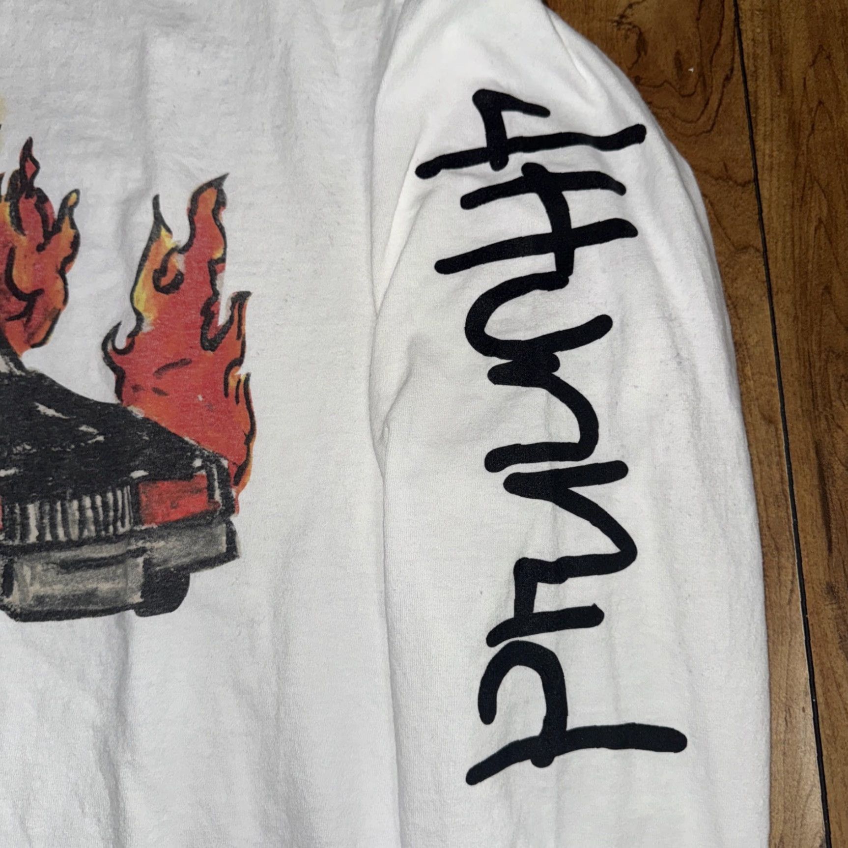 Vintage YG 4 Hunnid Long Sleeve T-Shirt Mens M White Size US M / EU 48-50 / 2 - 4 Thumbnail