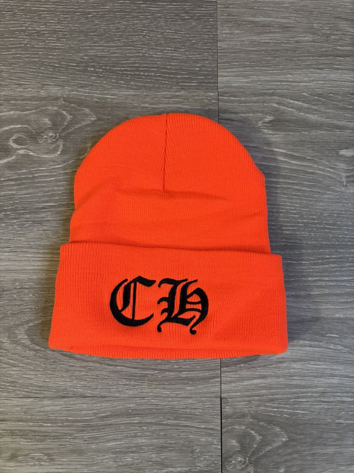 Chrome Hearts Chrome Hearts Orange CH Logo Beanie Size ONE SIZE - 1 Thumbnail