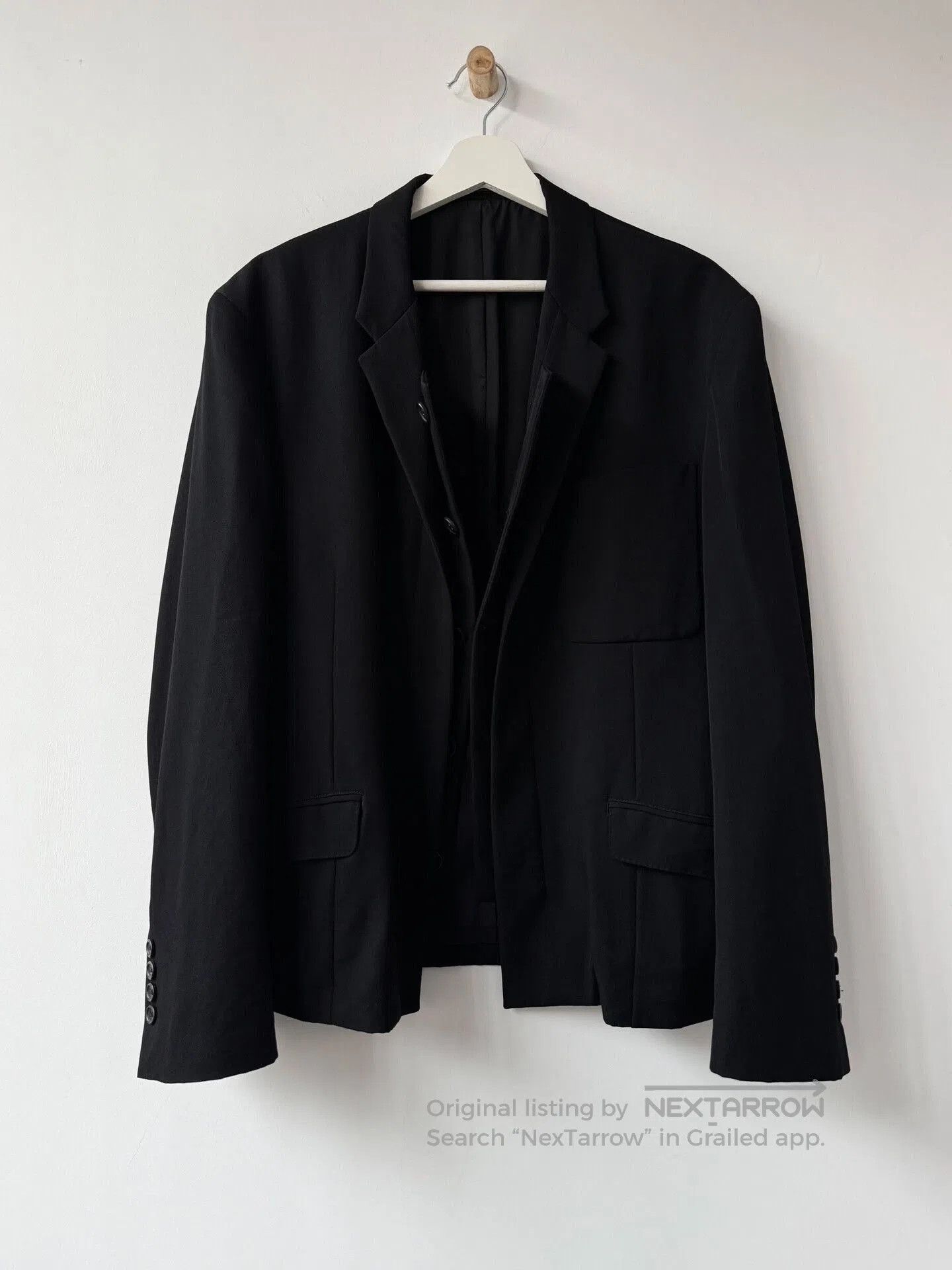 Yohji Yamamoto Yohji Yamamoto Black Wool Suit Jacket. Size US M / EU 48-50 / 2 - 2 Thumbnail