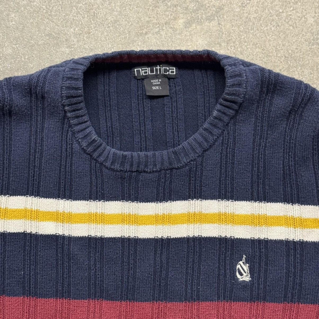 Nautica Vintage 90s Y2K Nautica Stripe Knit Crewneck Sweater Size L Size US L / EU 52-54 / 3 - 3 Thumbnail