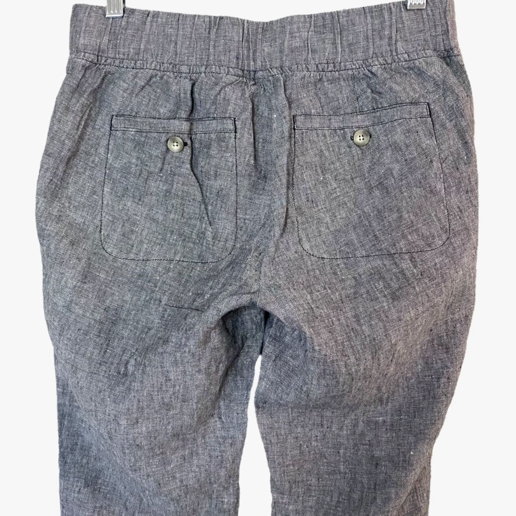 Athleta Athleta Linen Ankle Pant Gray Women's Size 4 Drawstring Cropped Casual Comfort Size 27" / US 4 / IT 40 - 6 Thumbnail