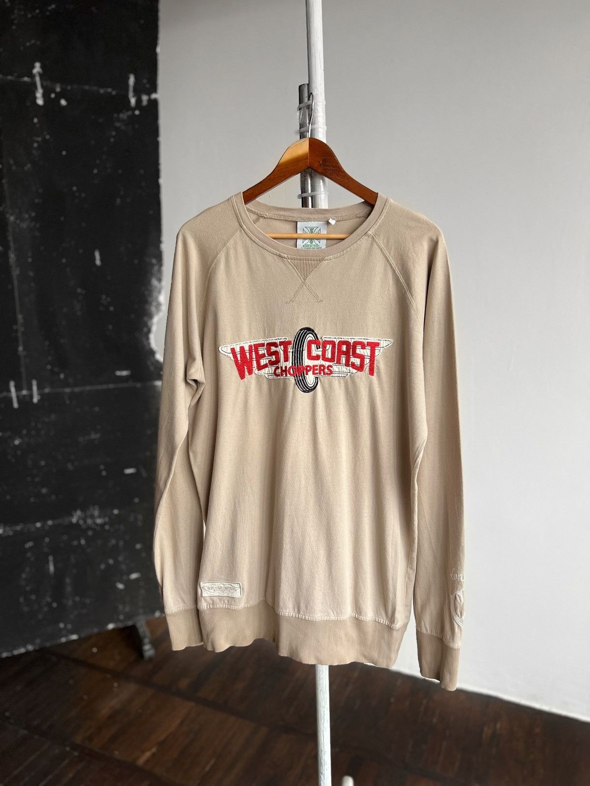 Band Tees × Vintage West Coast Choppers Mens Vintage Beige Long Sleeve Shirt Size US L / EU 52-54 / 3 - 1 Thumbnail