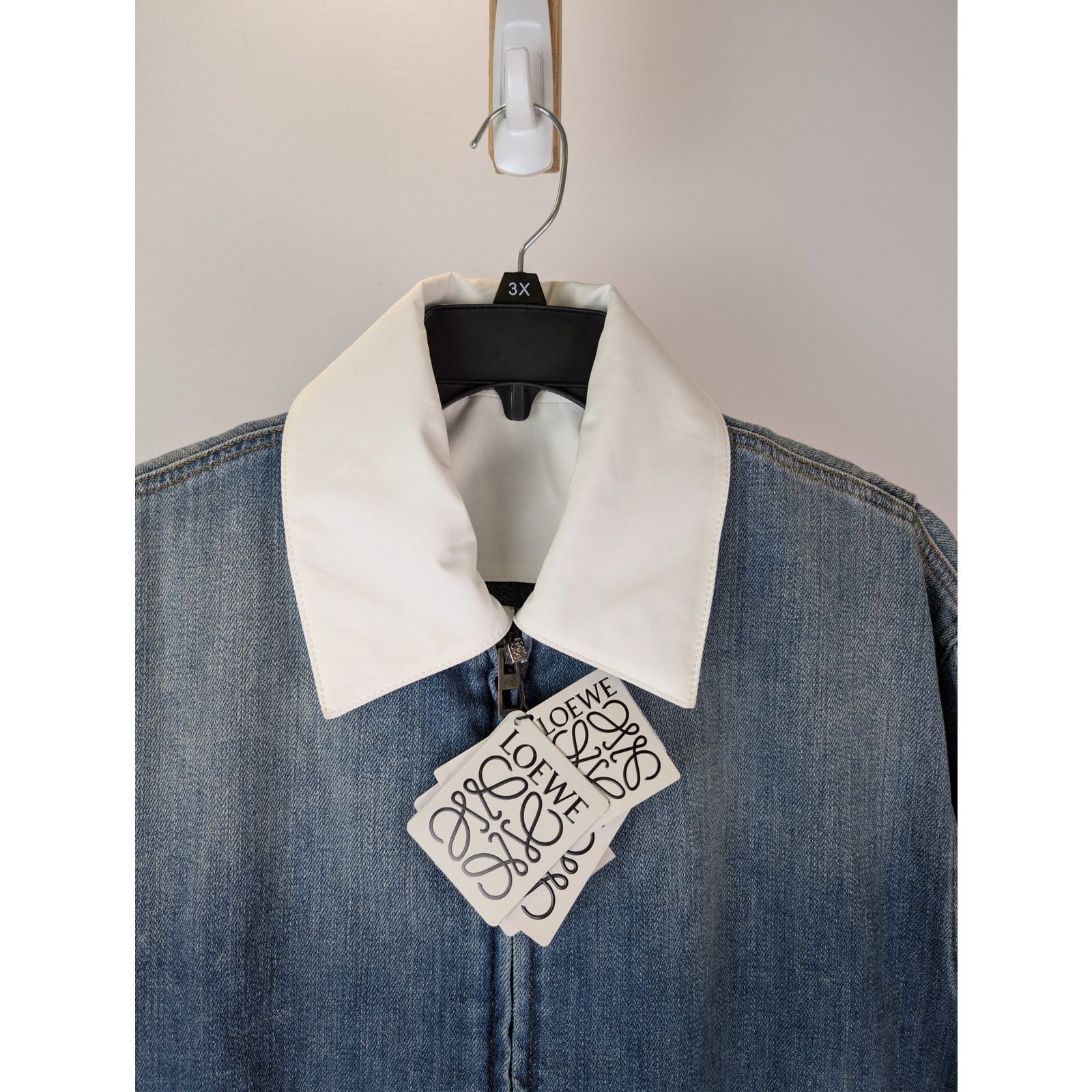 Loewe o1rshd1 Hybrid Denim Azul Zip-up Jacket in Blue Size US M / EU 48-50 / 2 - 6 Thumbnail