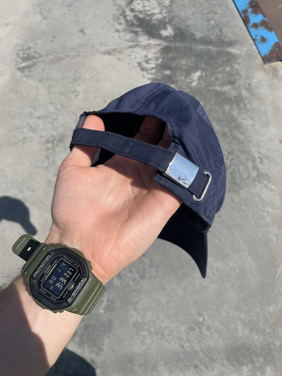 Japanese Brand × Nike × Vintage Nike metal swoosh baseball nylon Y2K Cap Drill Hat Size ONE SIZE - 3 Thumbnail