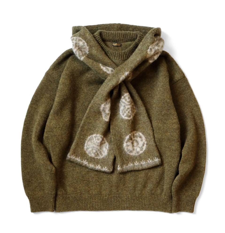 Kapital 5G Small pattern knit KESA hooded sweater Size US L / EU 52-54 / 3 - 1 Thumbnail