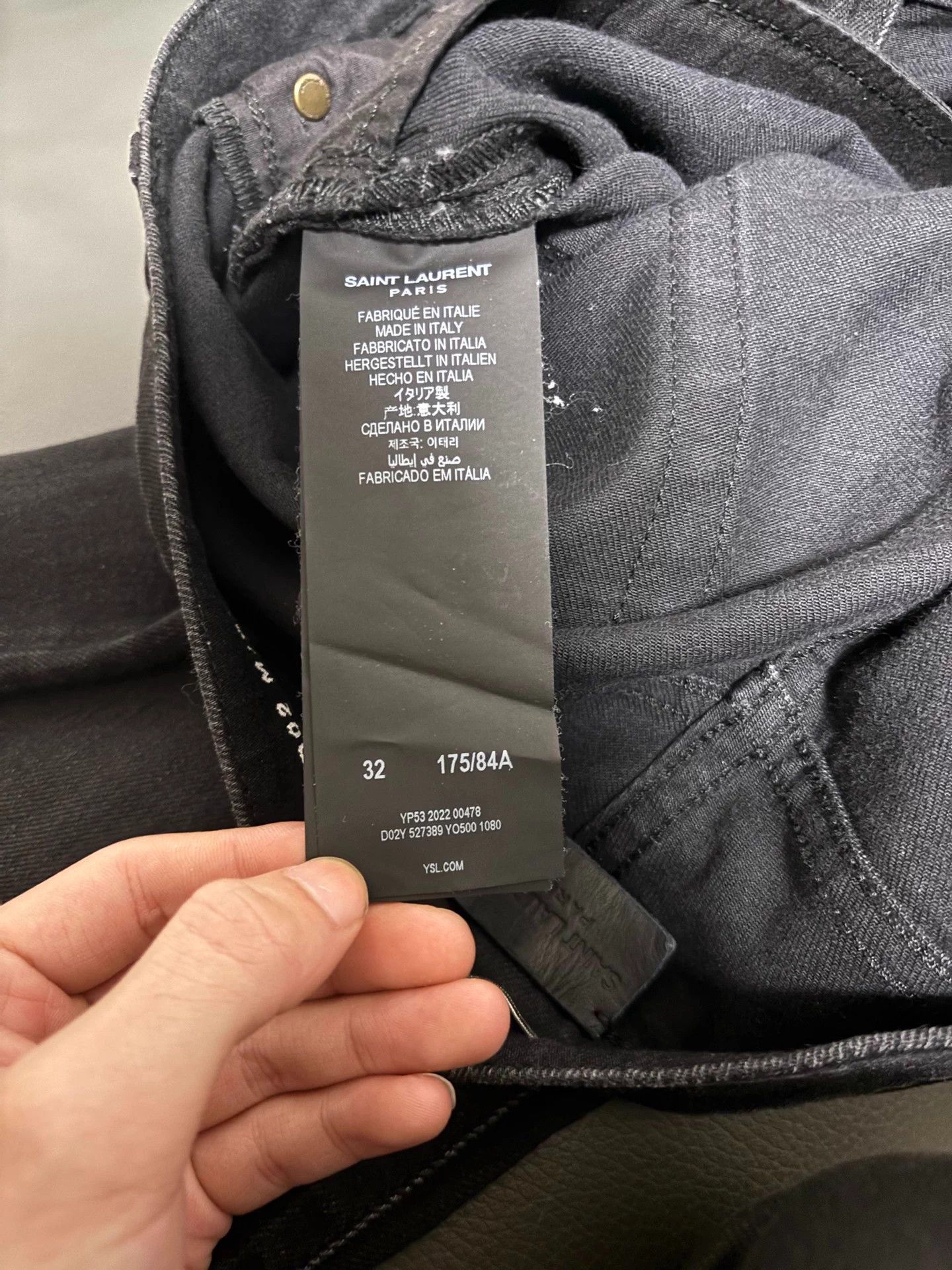 Saint Laurent Paris SLP 2022FW Black/Gray Distressed pants32 Size US 32 / EU 48 - 5 Thumbnail