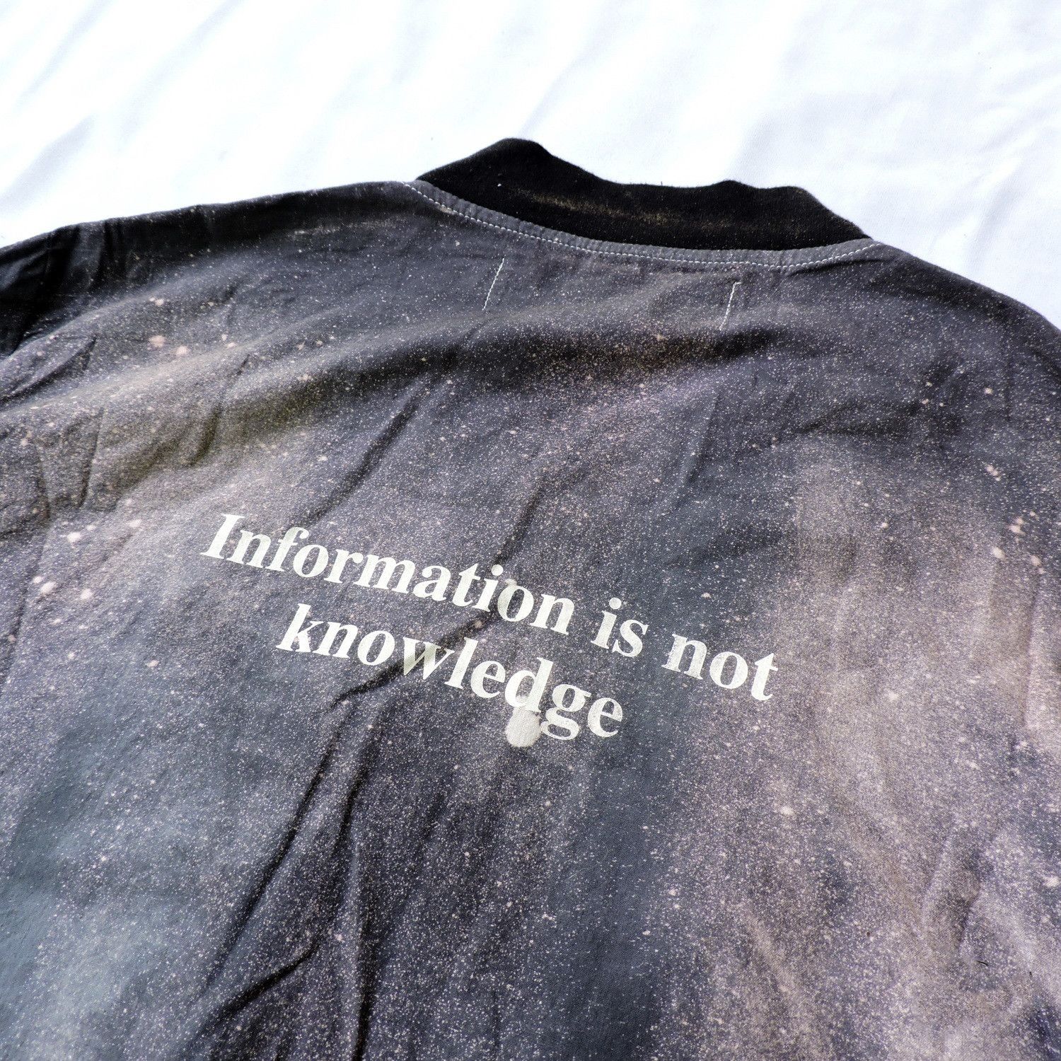 FUMITO GANRYU BLEACHING 'INFORMATION ISN'T KNOWLEDGE' JACKET