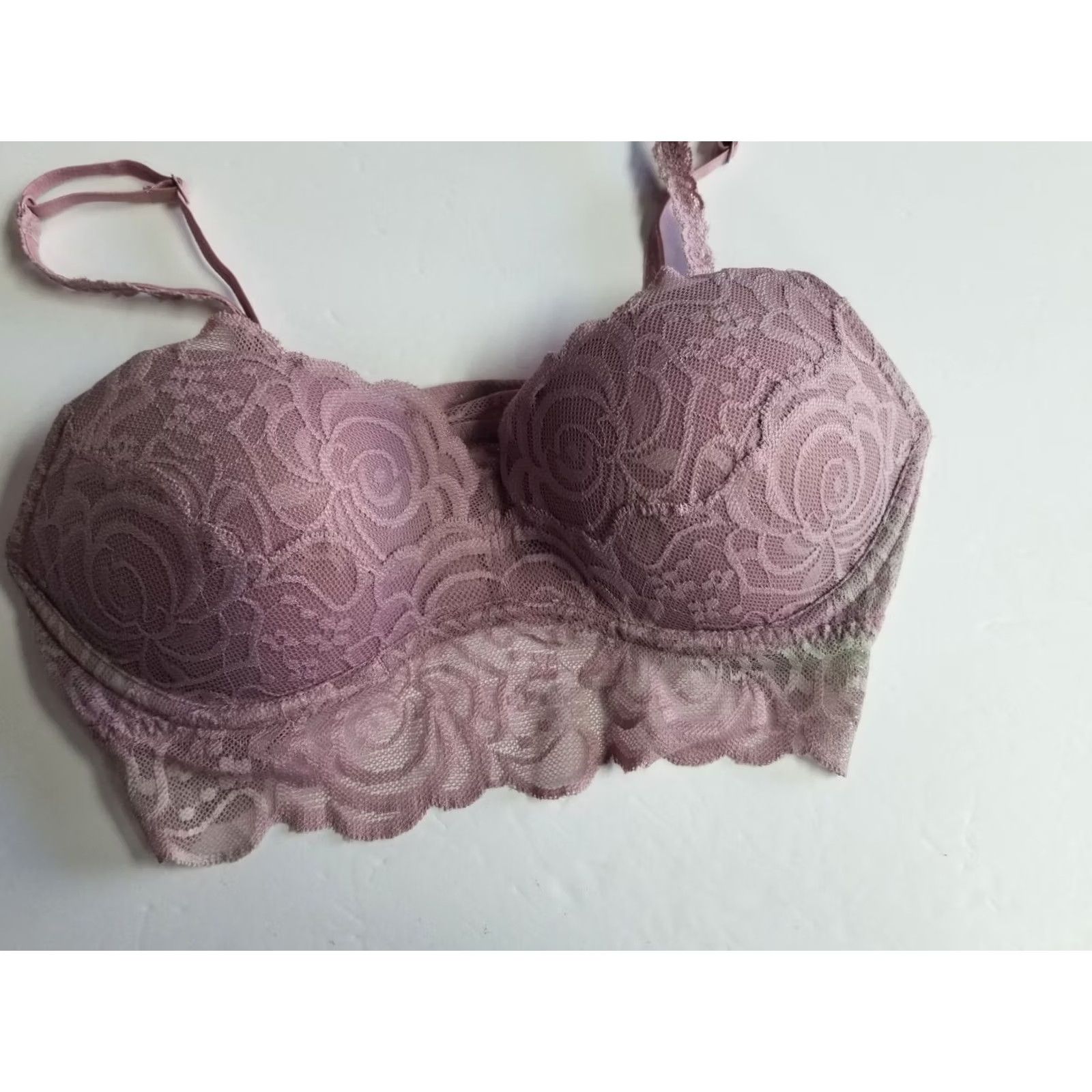 Victoria's Secret Victoria's Secret Pink Bralette Bra Underwired DD Cup S Purple Floral Boho Chic Adjustable Strap Back Closure Lightweight Vintage: No Girls Women Size ONE SIZE - 3 Thumbnail