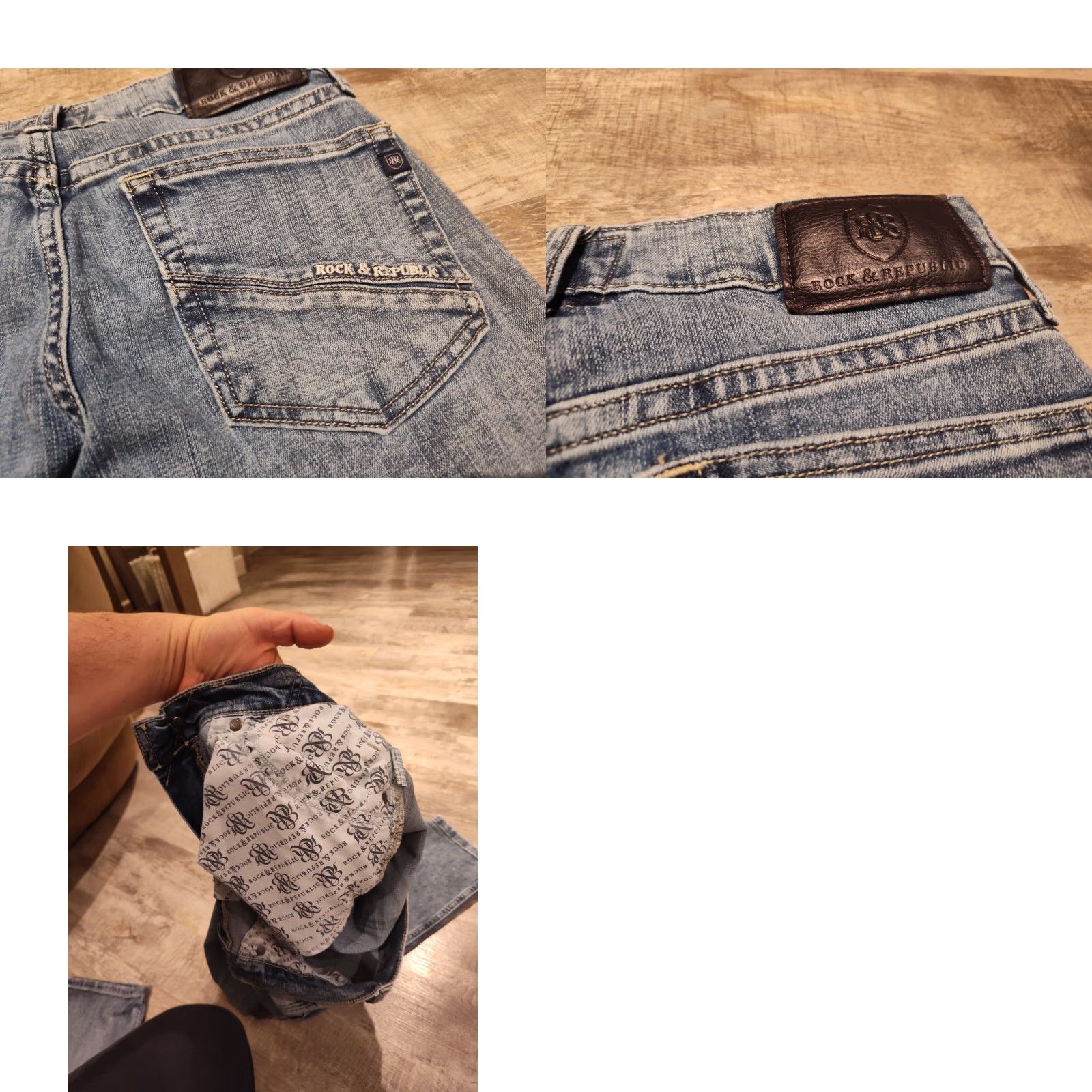 Vintage VINTAGE Rock & Republic Slim Straight Jeans Men 29x32 Medium Wash Denim Blue 90s? Size US 29 - 11 Thumbnail
