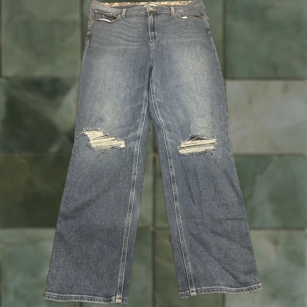 Paige PAIGE Stella Jeans 33 Denim Slim Straight High Rise Blue 5-Pocket Distressed Stretch Womens Jeans Size 24" / US 00 / IT 34 - 1 Thumbnail