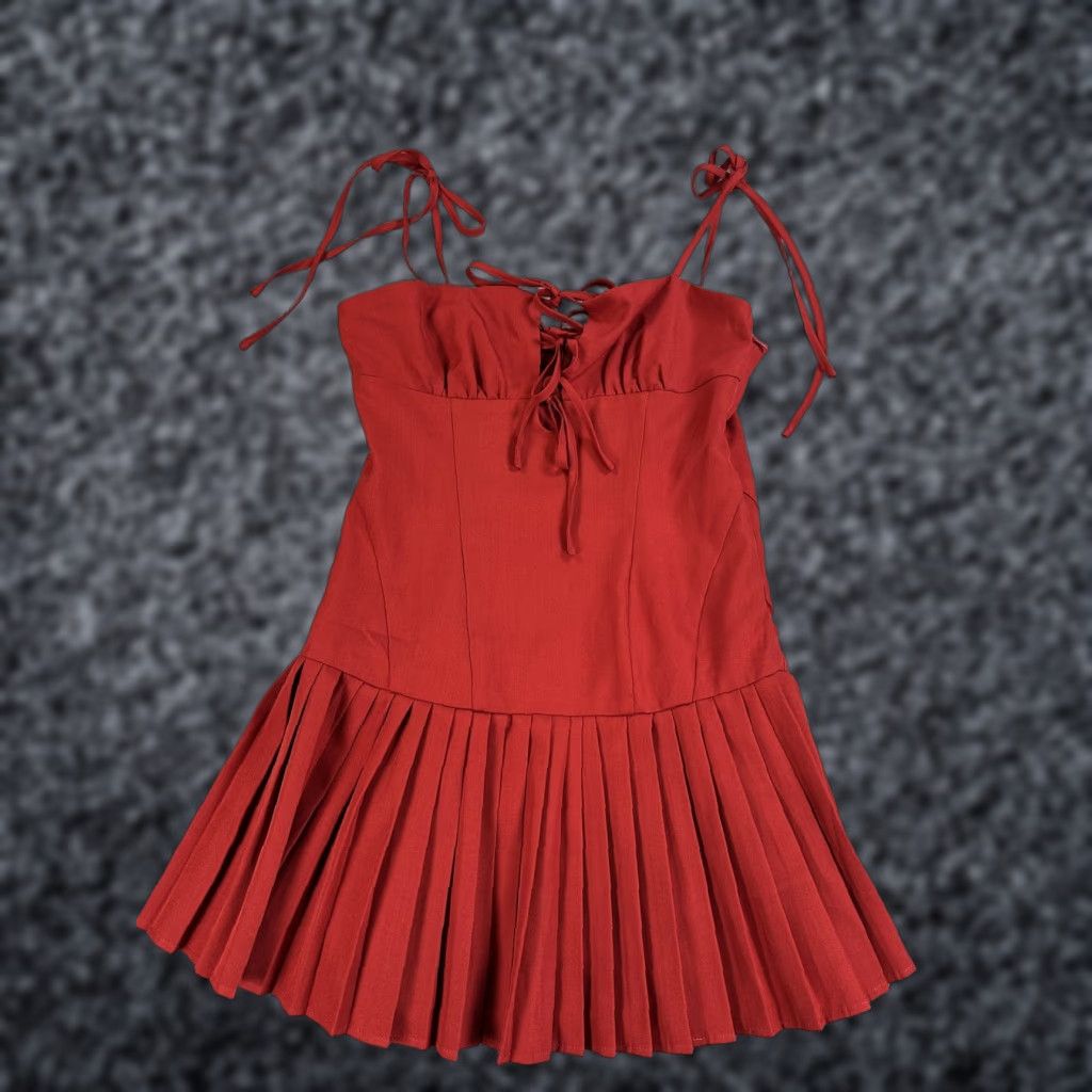 Vintage Beverly and Beck Dress Juniors M Red Mini Fit & Flare Sleeveless  Lace Up Sweetheart Neckline Party/Cocktail Casual | Grailed