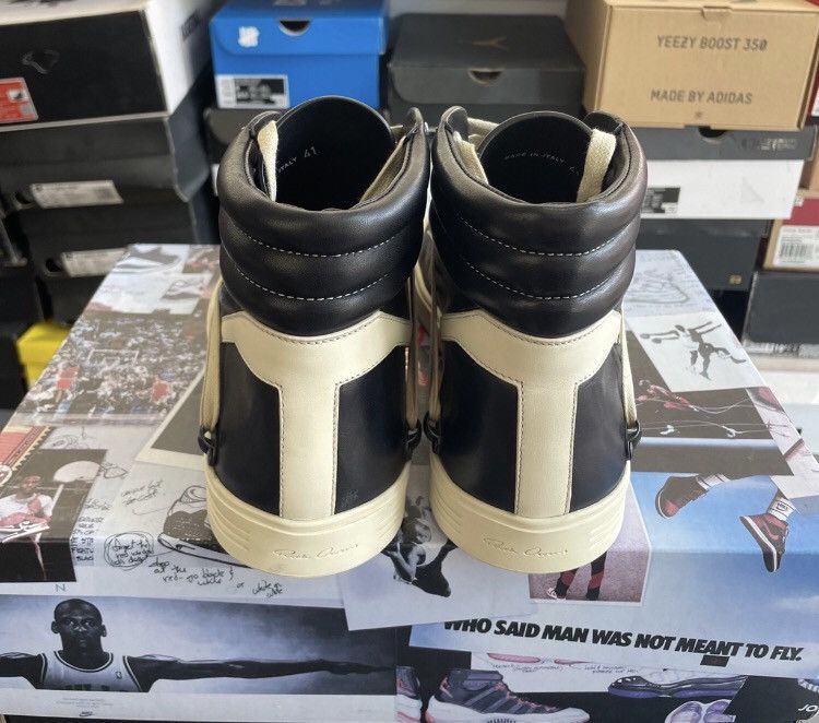 Rick Owens Rick Owens Cowhide black and white classic mid top sneakers Size US 8 / EU 41 - 3 Thumbnail