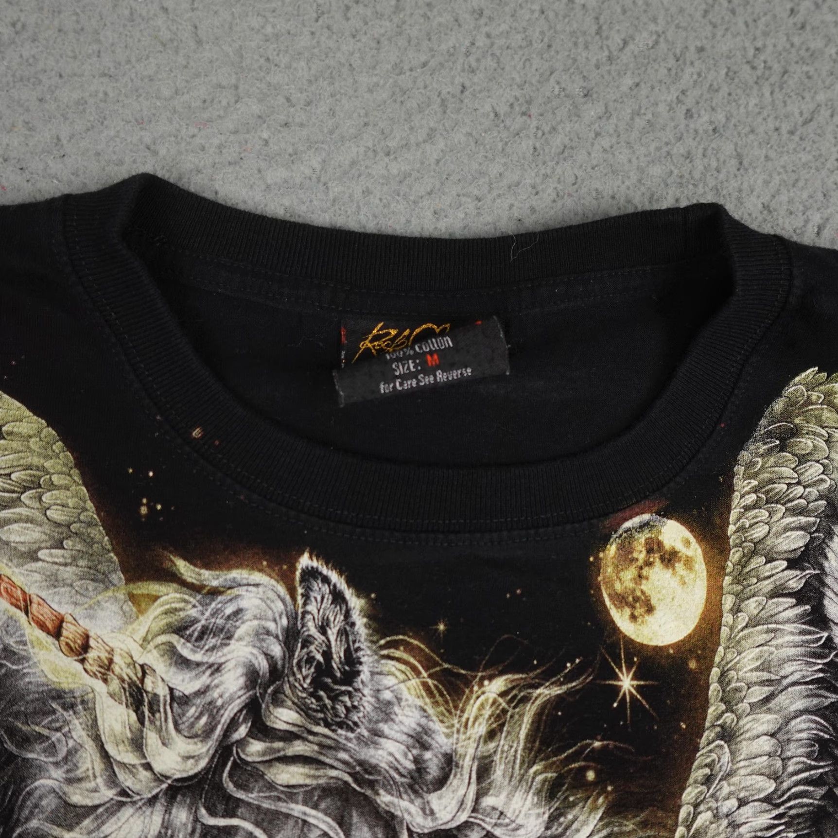 Gloverall VINTAGE Nike Shirt Mens Medium Black All Over Print Winged Unicorn Fantasy Size US M / EU 48-50 / 2 - 5 Thumbnail