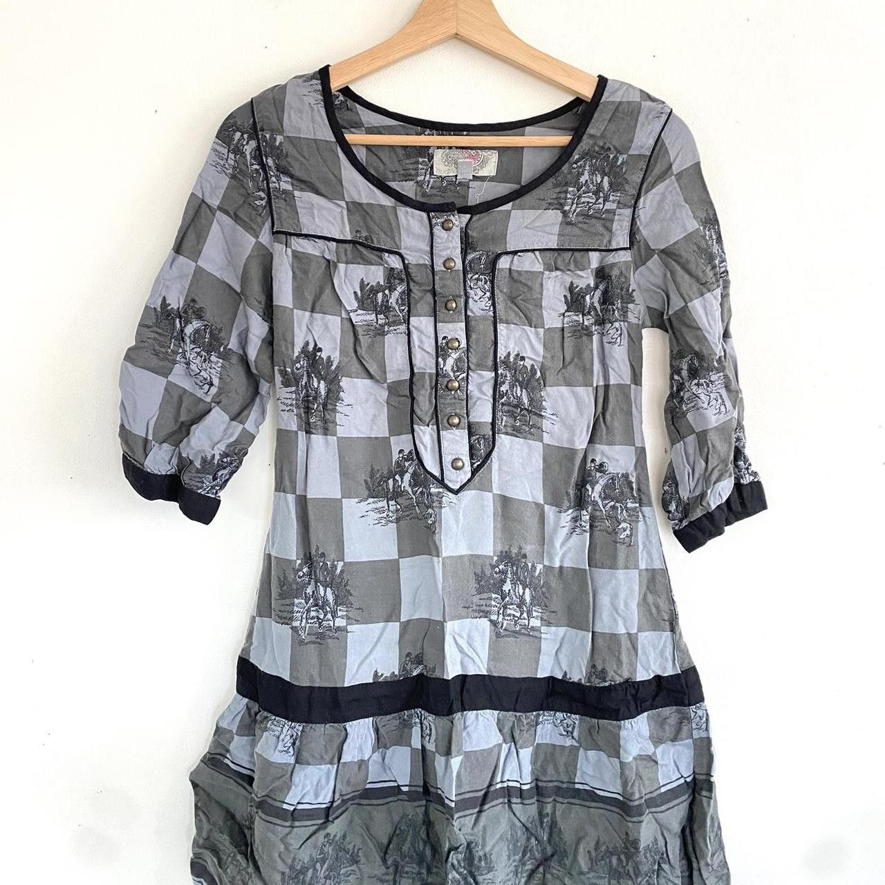 Vintage ECOTE GREY BLACK MINI DRESS WOMENS SIZE XS Size XS / US 0-2 / IT 36-38 - 4 Thumbnail