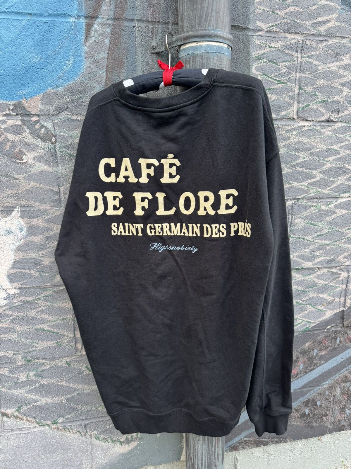 Highsnobiety X Café De Flore Crewneck Sweatshirt in Black, Men's (Size Xxl) — image 2 of 5