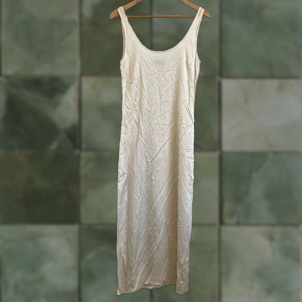 NAADAM Ivory Dress Women S Cream Midi A-Line Silk Luxurious Ivory Silk by NAADAM Cream Midi A-Line Women S