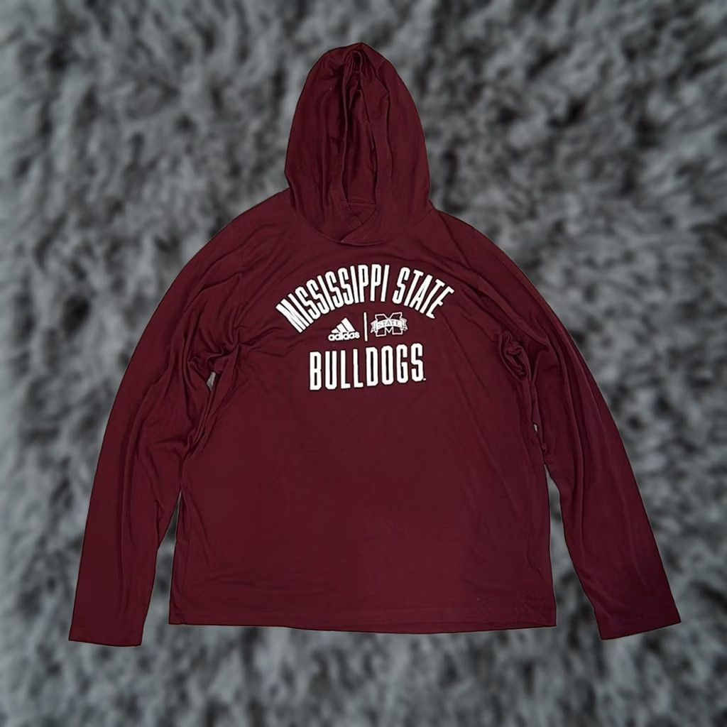 Adidas VINTAGE Mississippi State Bulldogs Adidas Performance Tee Hoodie XL Men Red/MS6267 Size US XL / EU 56 / 4 - 1 Thumbnail