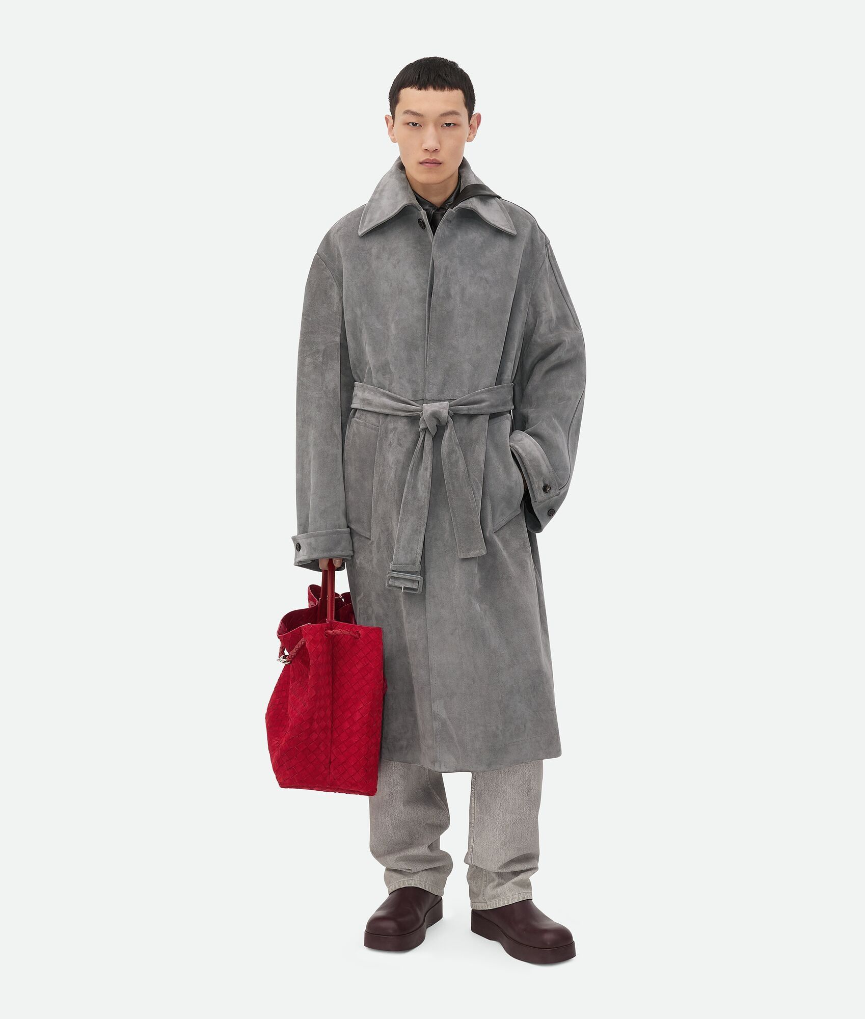 Bottega Veneta o1mt1gz0126 Split Nappa Leather Coat in Gray Size US S / EU 44-46 / 1 - 1 Preview