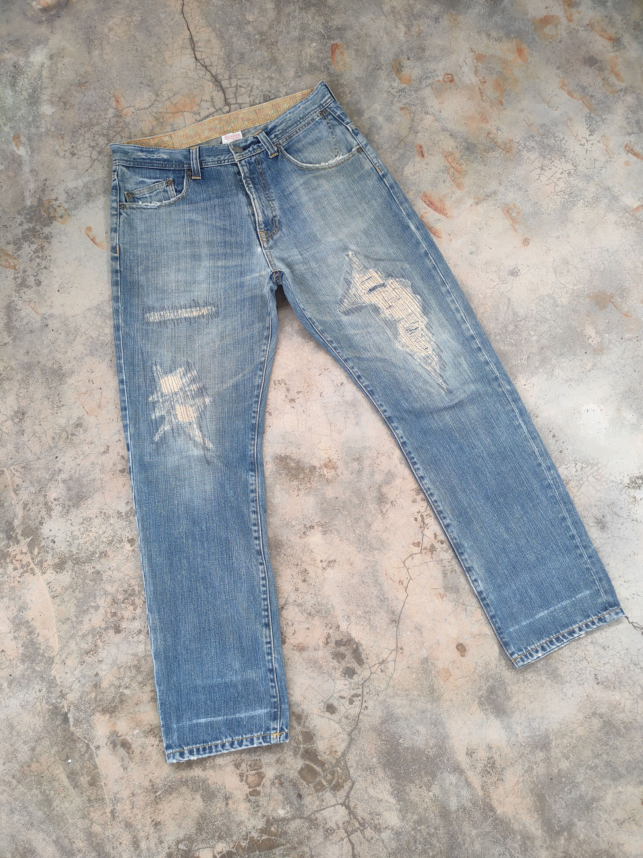 Japanese Brand # VINTAGE JAPANESE FADED DISTRESSED JEAN DENIM PANTS Size US 34 / EU 50 - 1 Thumbnail