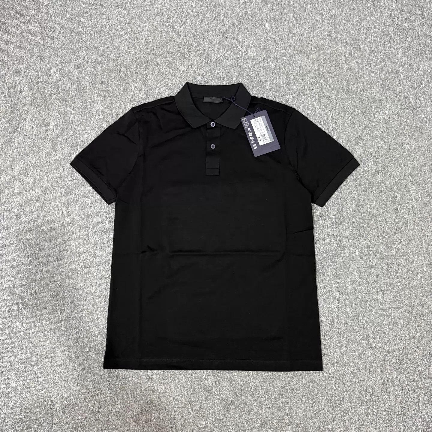 Prada Prada Black Short Sleeve Polo Shirt M NWT Size US M / EU 48-50 / 2 - 2 Thumbnail