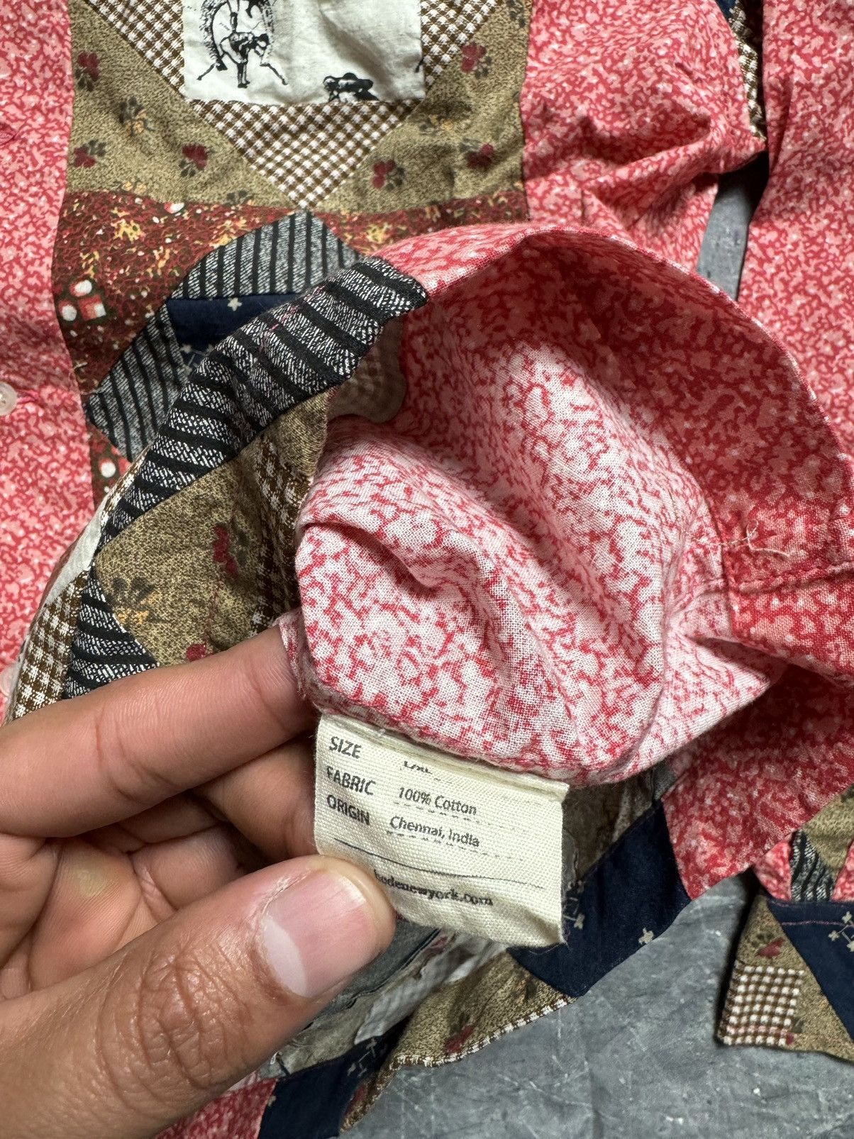 Bode Bode Calico This and That Patchwork Longsleeve Shirt Size US L / EU 52-54 / 3 - 13 Thumbnail