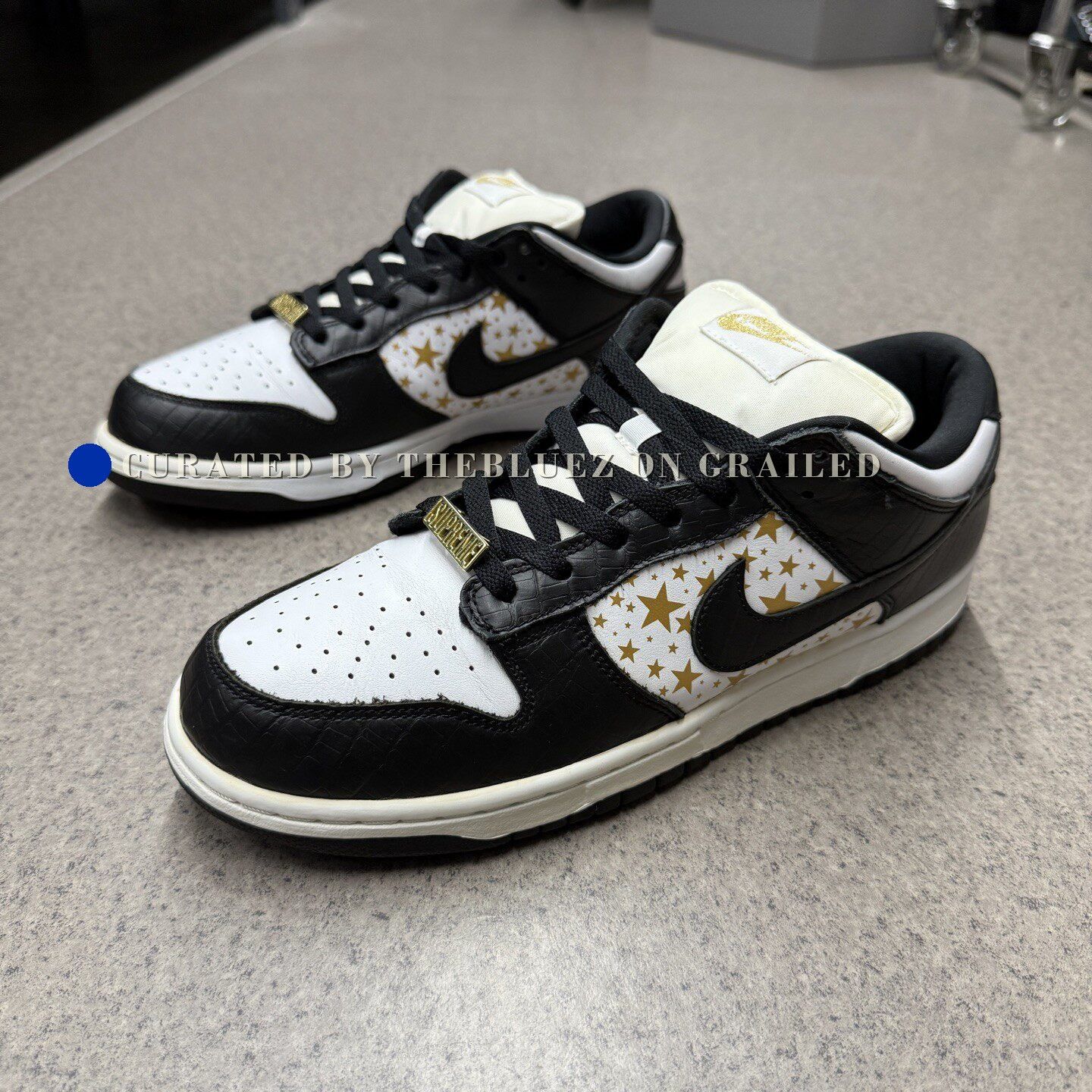 Nike SB Dunk SB Supreme Black White Gold Size US 10 / EU 43 - 1 Thumbnail