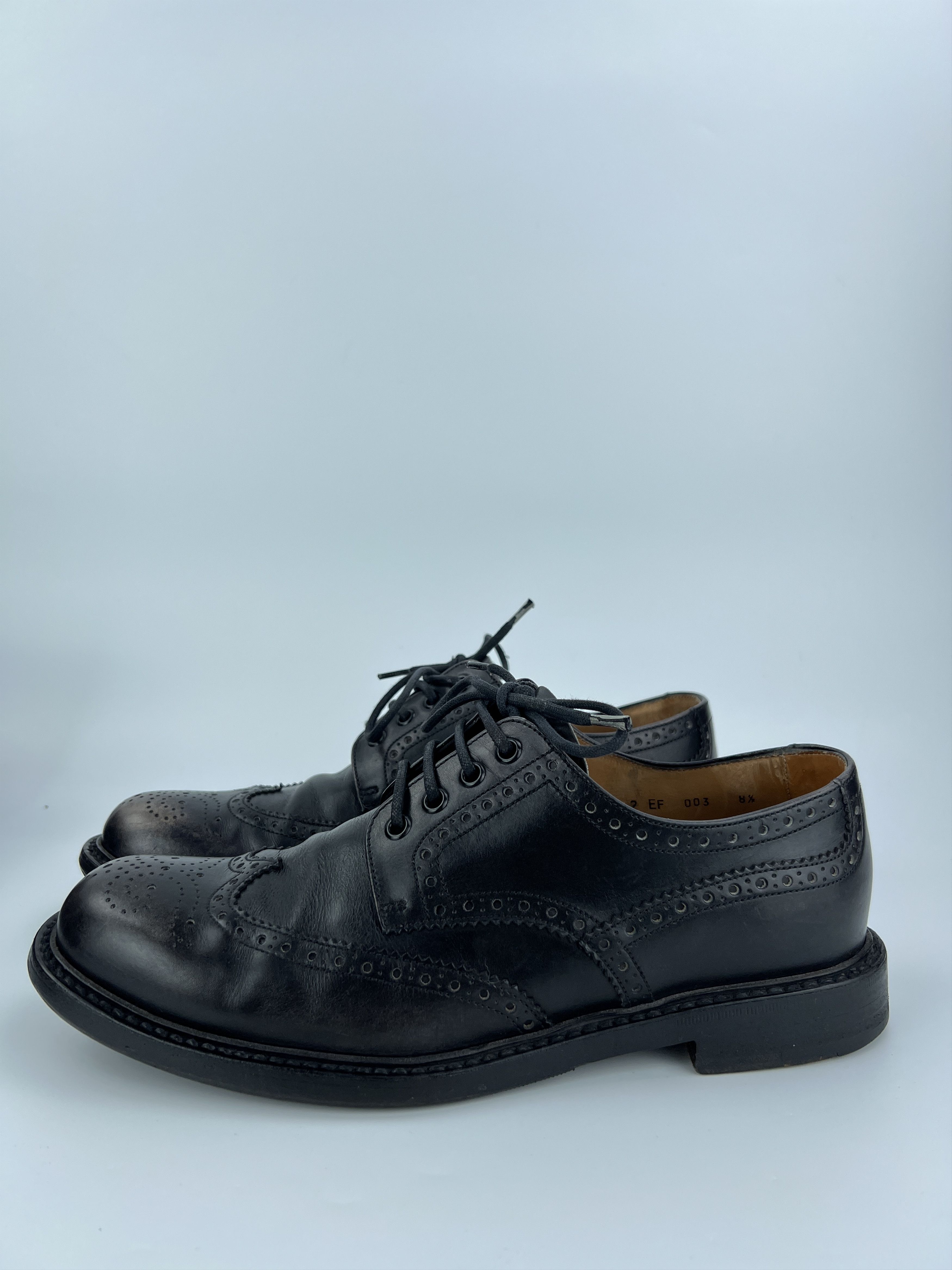 Prada Rare Prada Black Leather Shinny Brogue Classic Shoes Box Size US 9.5 / EU 42-43 - 10 Thumbnail