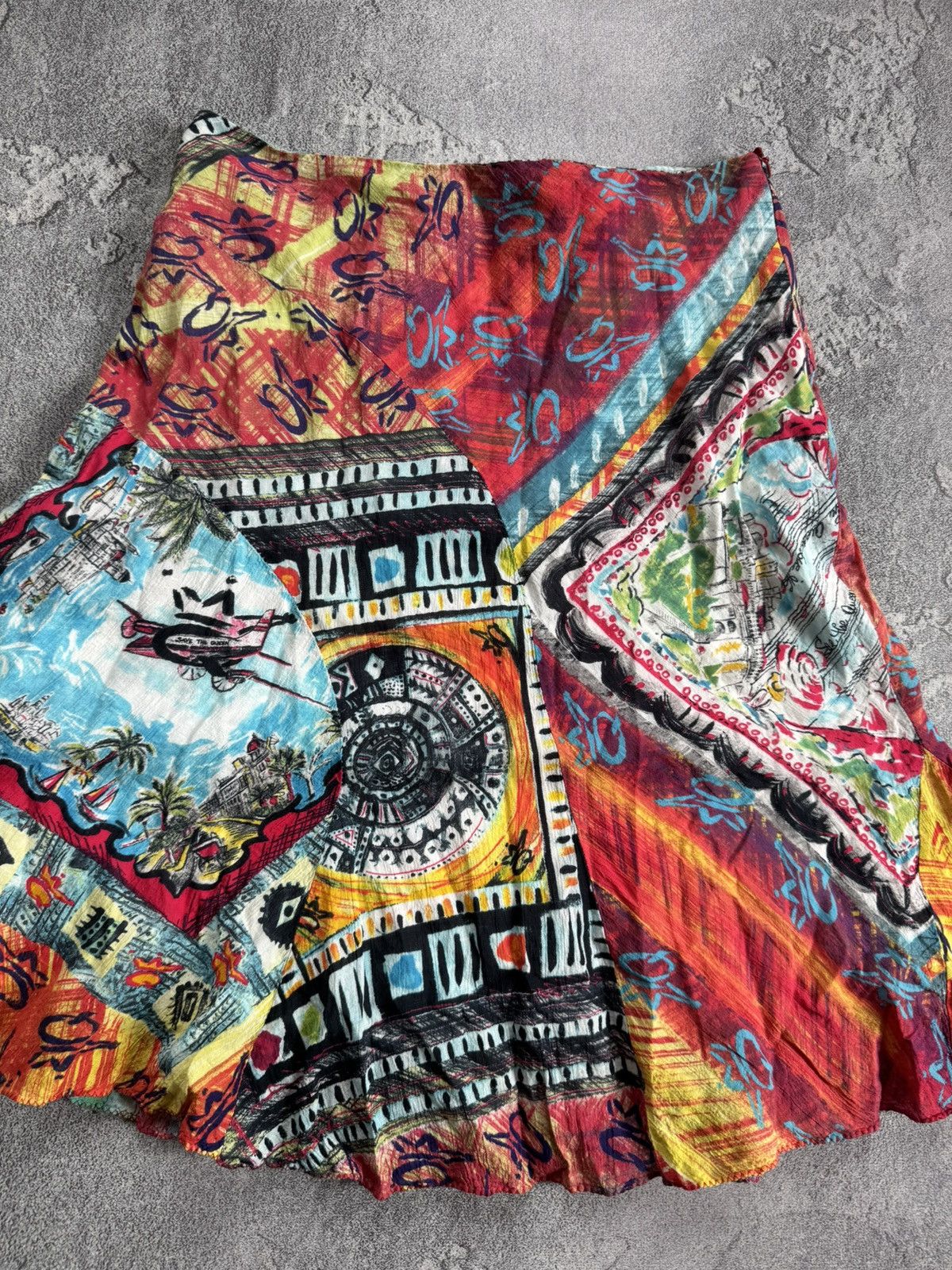 Designer Save the Queen M all printed skirt jean Paul Gaultier style Size 26" / US 2 / IT 38 - 10 Thumbnail