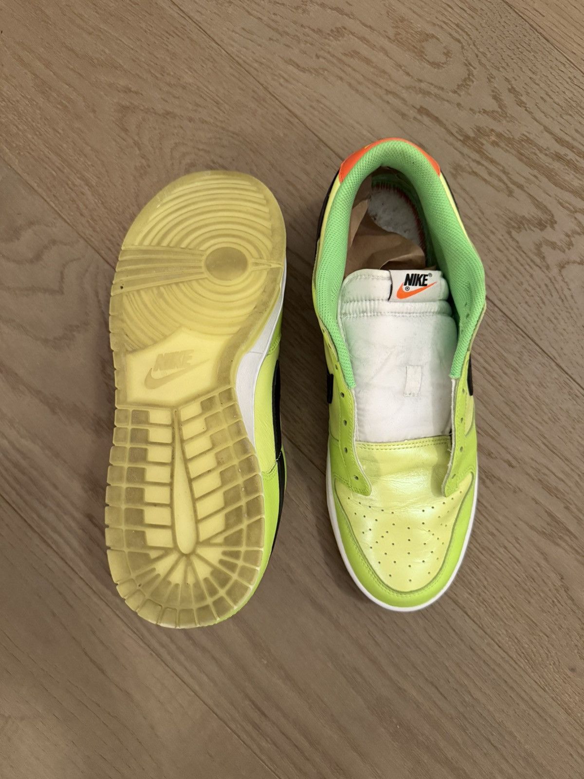 Nike Nike Dunk Low Green/Volt Black Swoosh Size US 13 / EU 46 - 4 Thumbnail