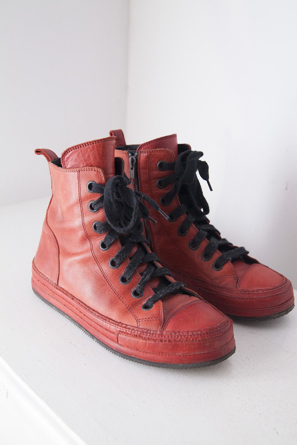 Ann Demeulemeester Ann D red hi-top sneakers Size US 7 / IT 37 - 2 Thumbnail